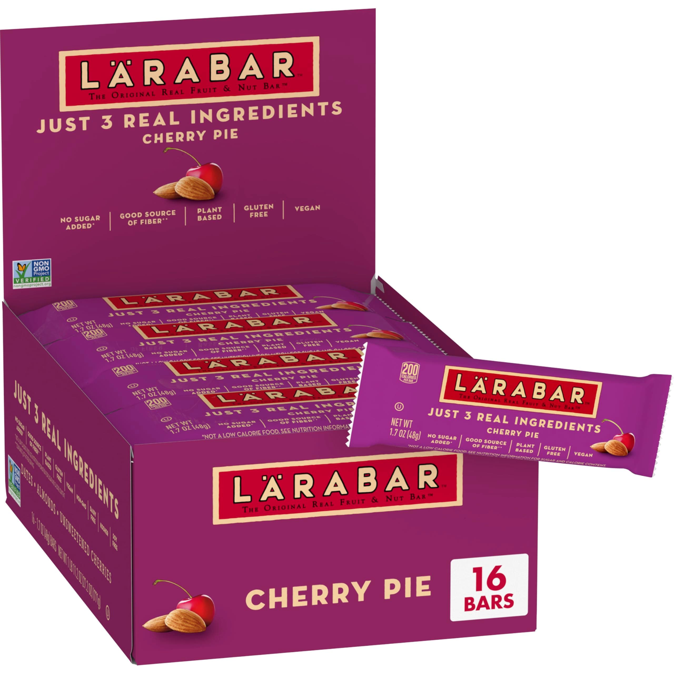 Larabar Cherry Pie, Gluten Free Vegan Fruit & Nut Bar, 1.7 oz Bars, 16 Ct