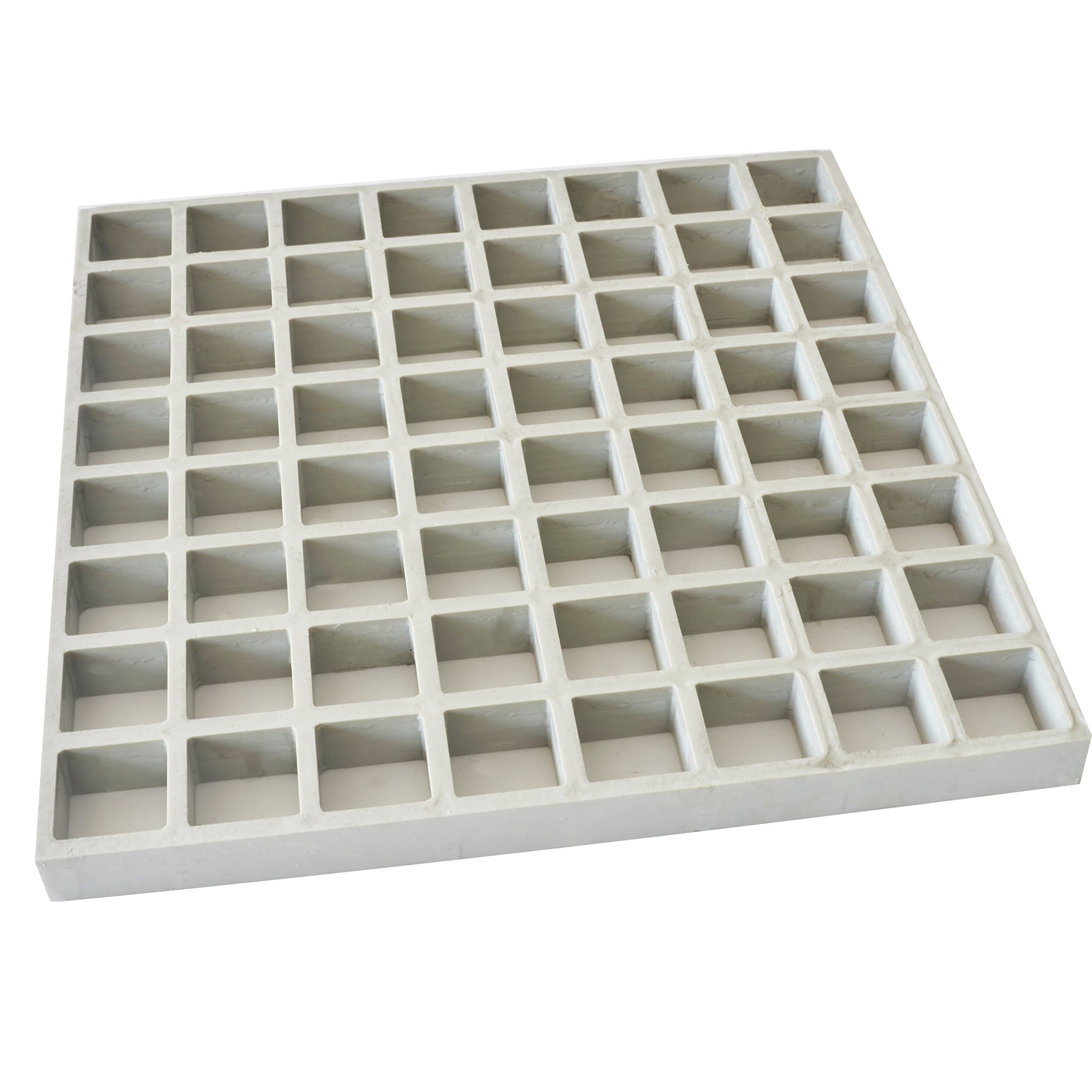 Fiberglass Drainage Grate Outdoor Square Drain Grating Cover For Patio Garden Landscape Yard Lawn Garage, 1 ft x 1 ft Grey