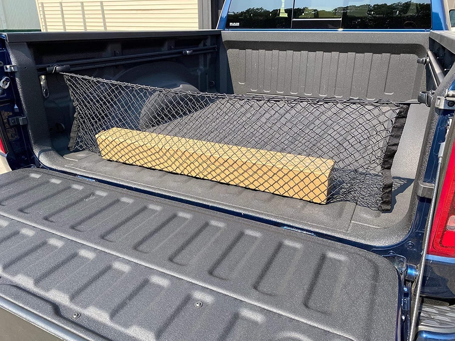 Truck Bed Envelope Style Trunk Mesh Cargo Net for Dodge Ram 1500 2019-2024 - Car Accessories - Premium Truck Bed Organizer - Cargo Net for Pickup - Vehicle Carrier Organizer for Dodge Ram 1500 TRX