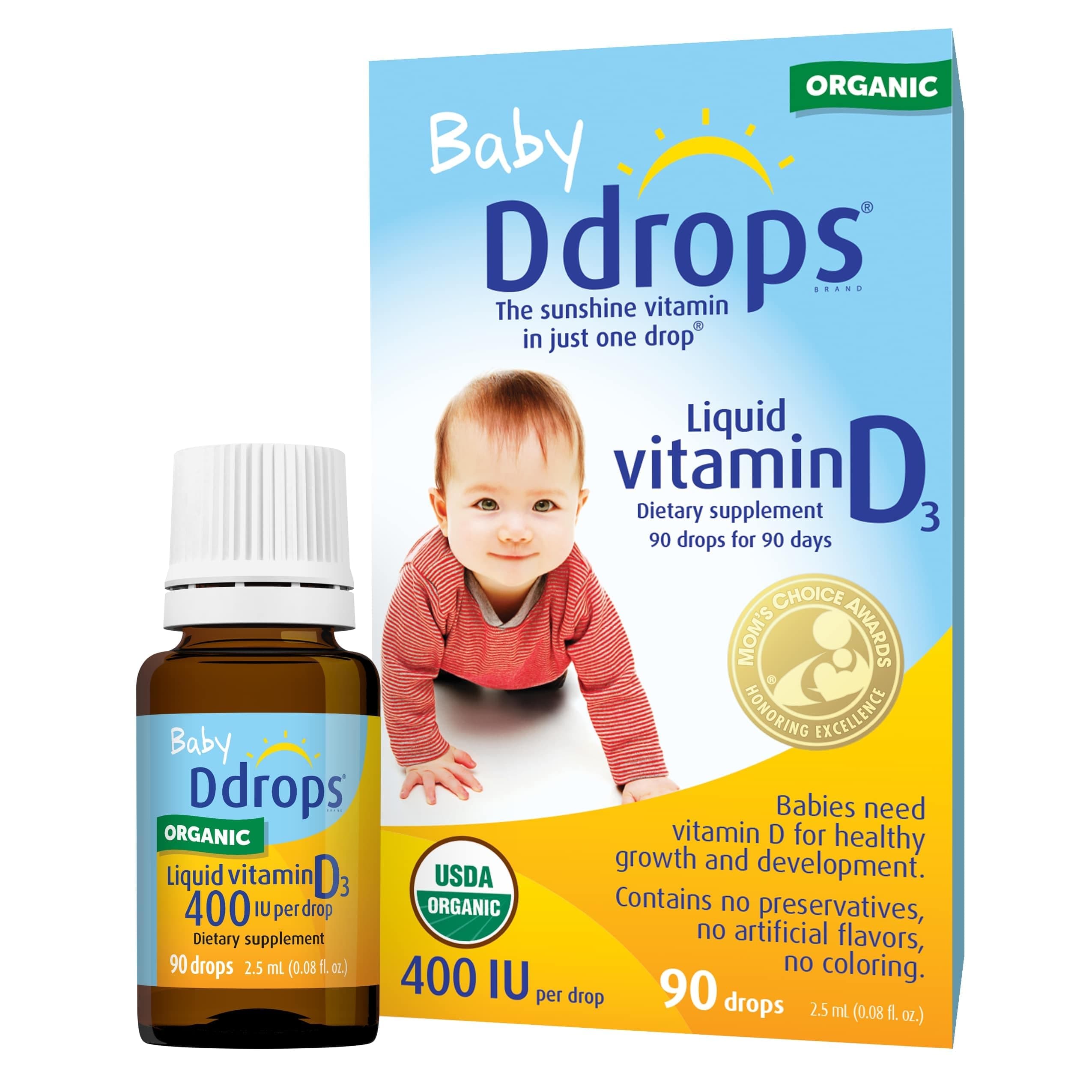 1072834 400 IU Liquid Vitamin D3 Drops for Babies, 0.08 Fl. Oz (Pack of 2)