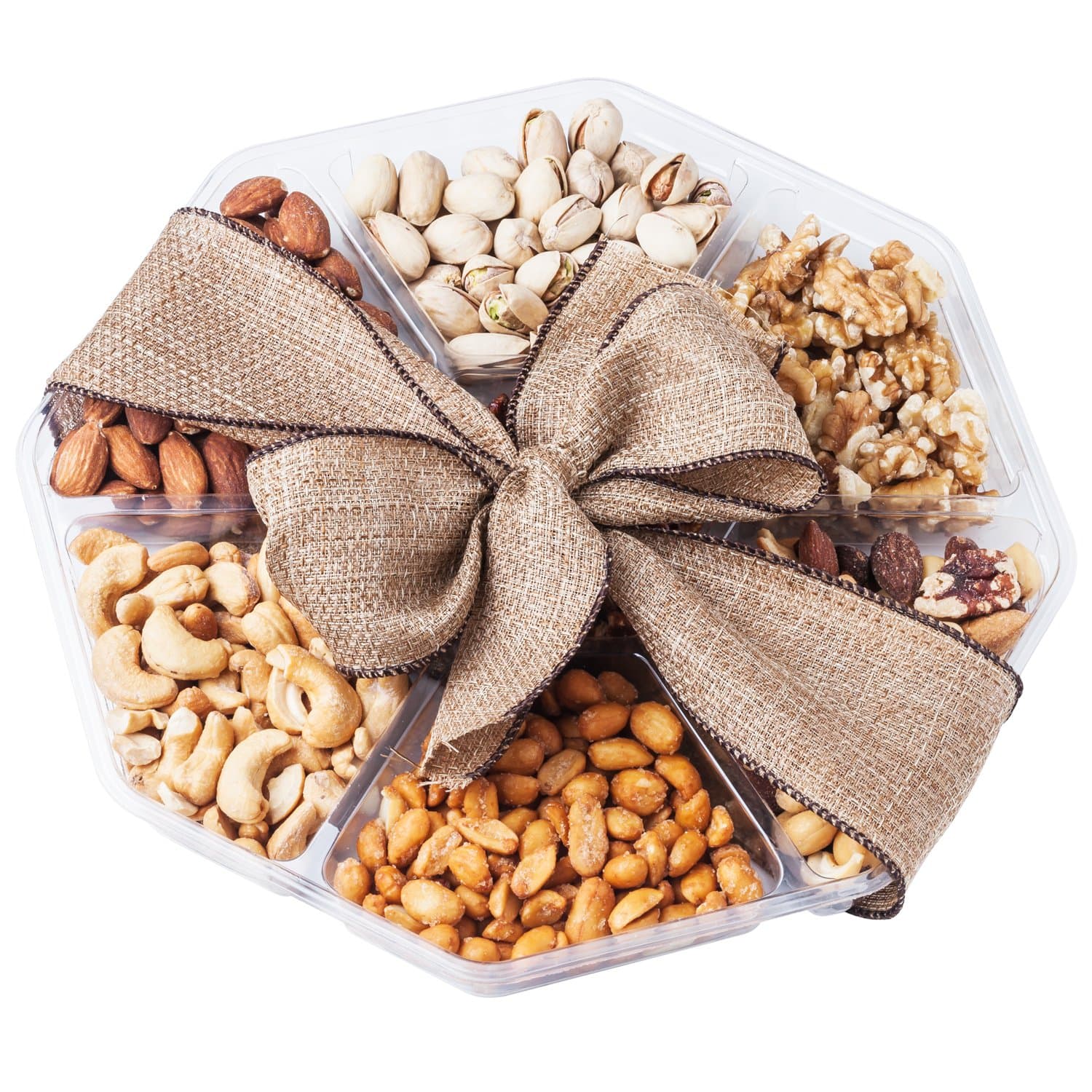 Nutty New Yorker Gourmet Food Nuts Gift Basket, 7 Different Nuts - 19.6 Ounces - Kosher Certified