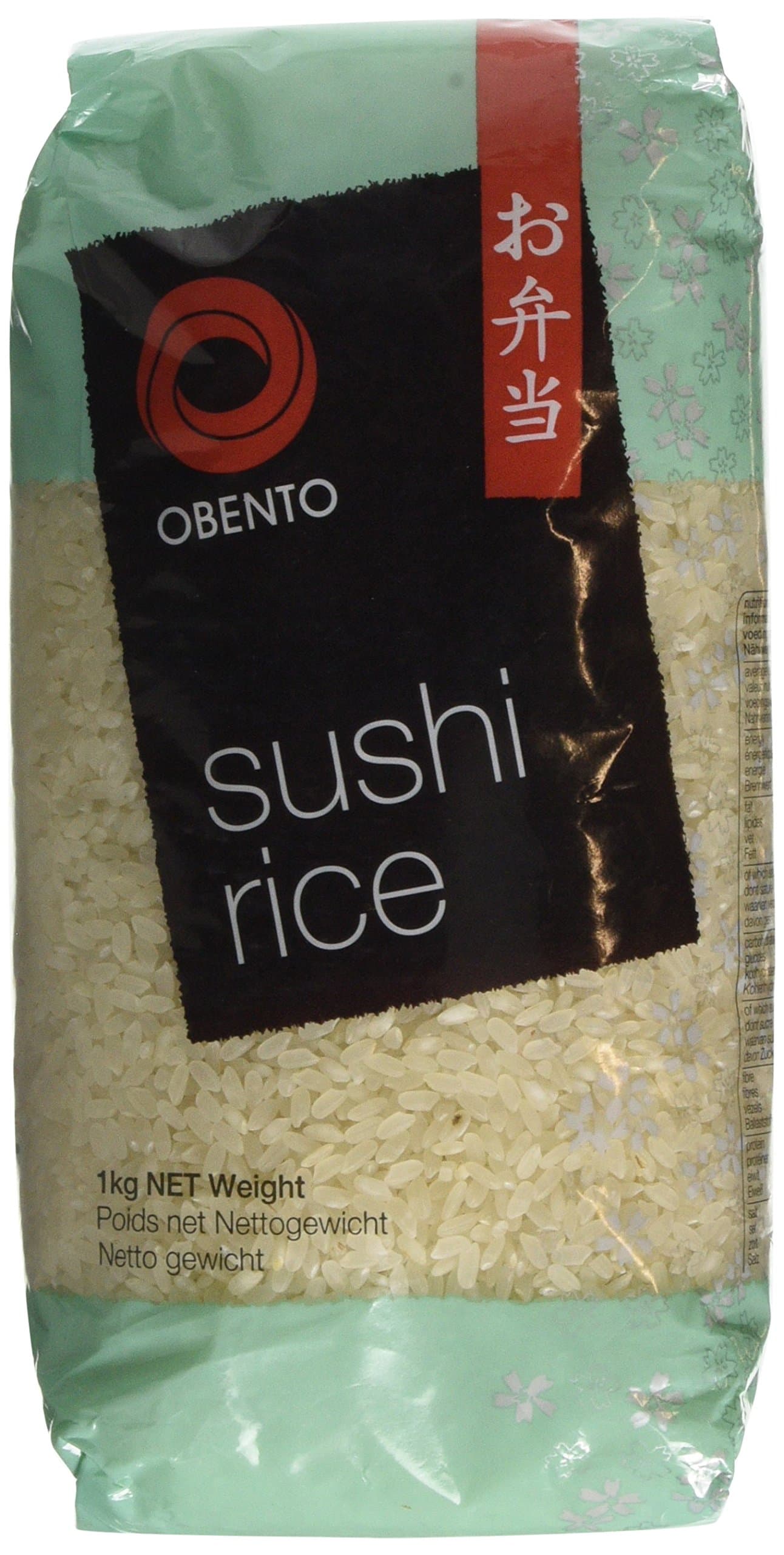 Obento Sushi Rice, Adhesive Rice for Nori Rolls and Other Japanese Sushi Specialities, 1 kg (Pack of 1)