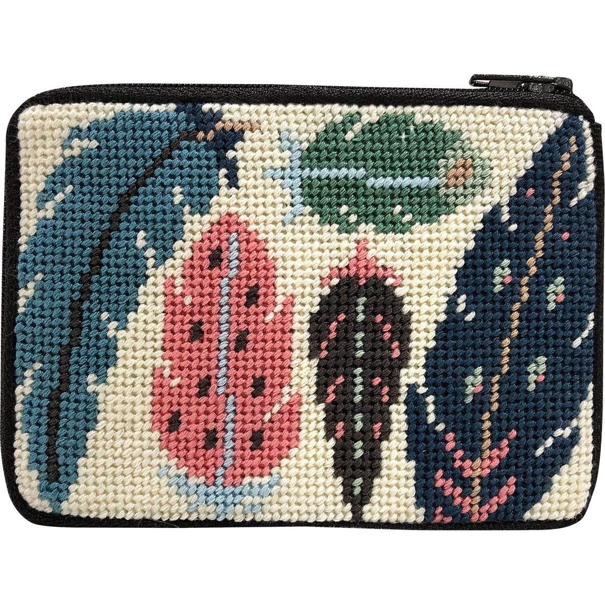 Alice PetersonStitch & Zip Needlepoint Coin Purse Kit- Feathers