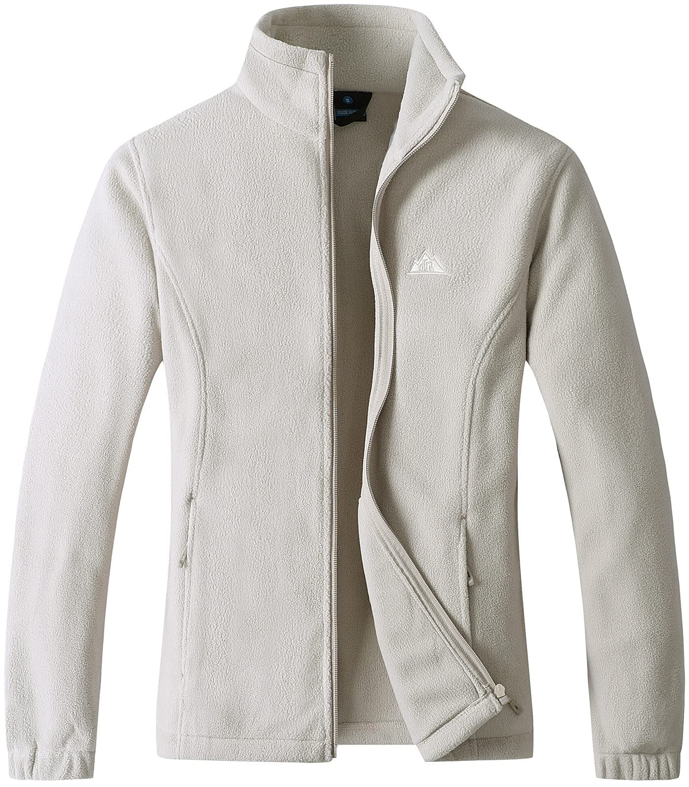 Women's Lightweight Full Zip Soft Polar Fleece Jacket Outdoor Recreation Coat With Zipper Pockets