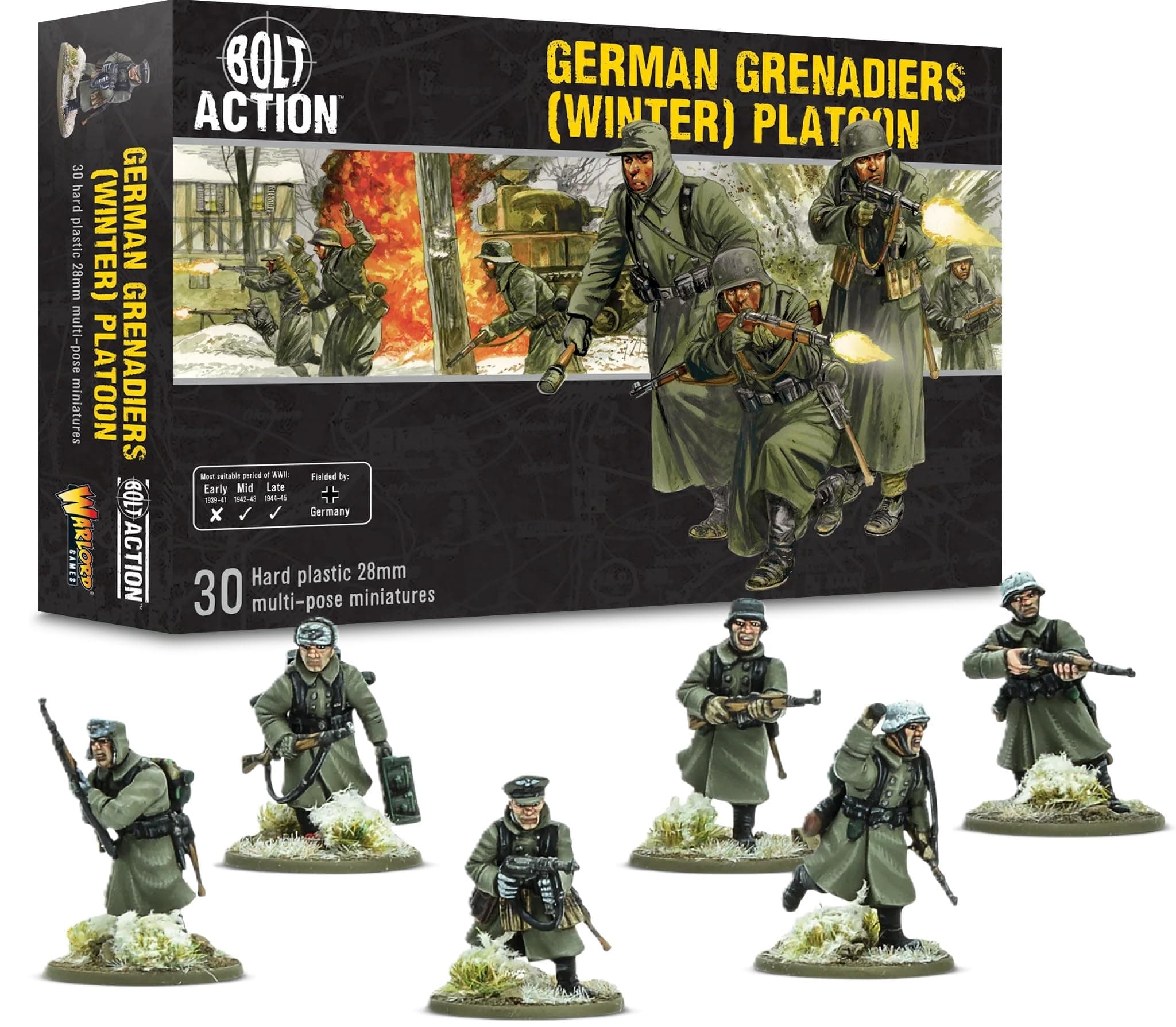 Germans Infantry (Winter) - 28mm Scale Plastic Miniatures for Bolt Action Highly Detailed World War 2 Miniatures for Table-top Wargaming