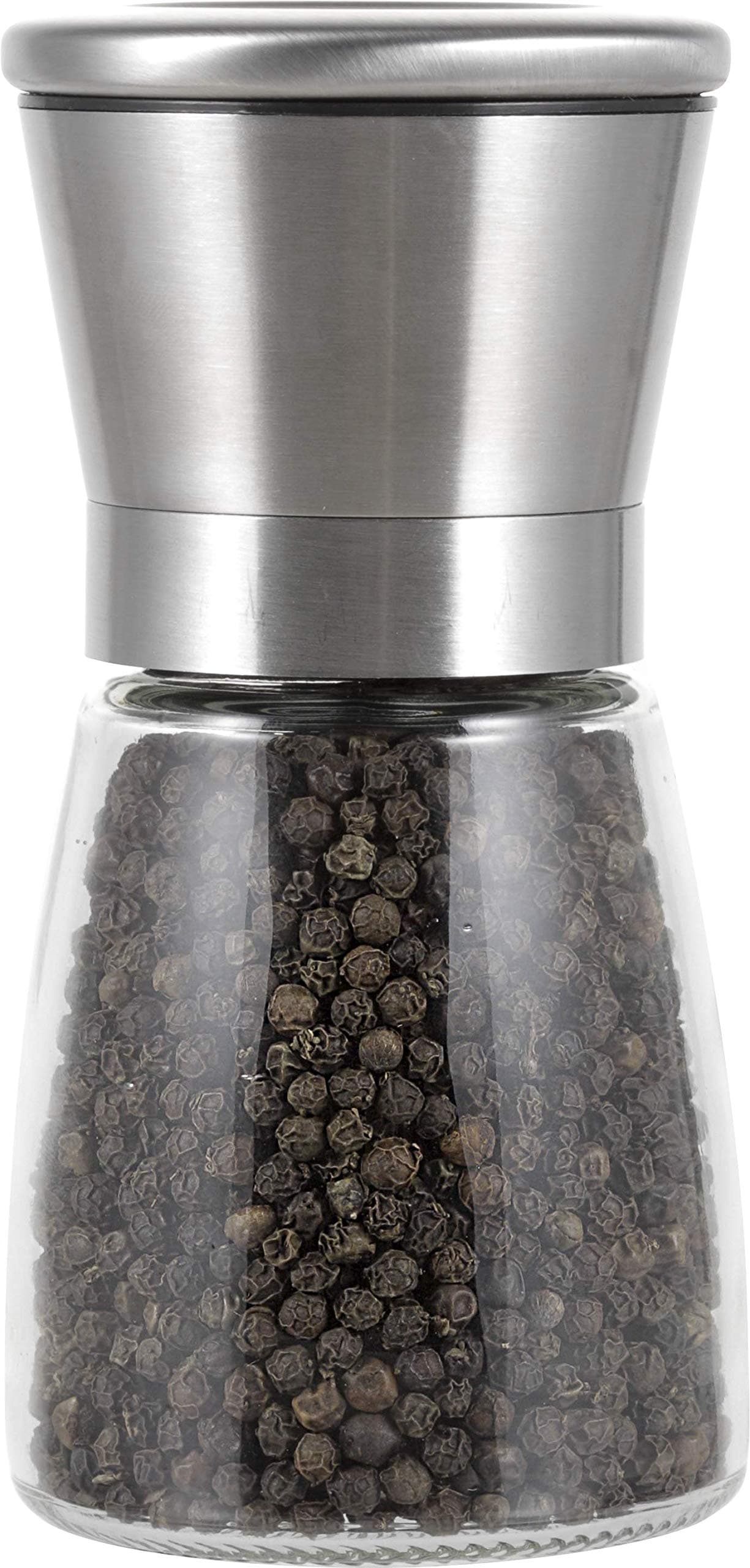 Peppertones Paris French Gourmet Black Indochine Cambodian Kampot Pepper Peppercorns(Whole) Glass Mill, 100g(3.5oz)