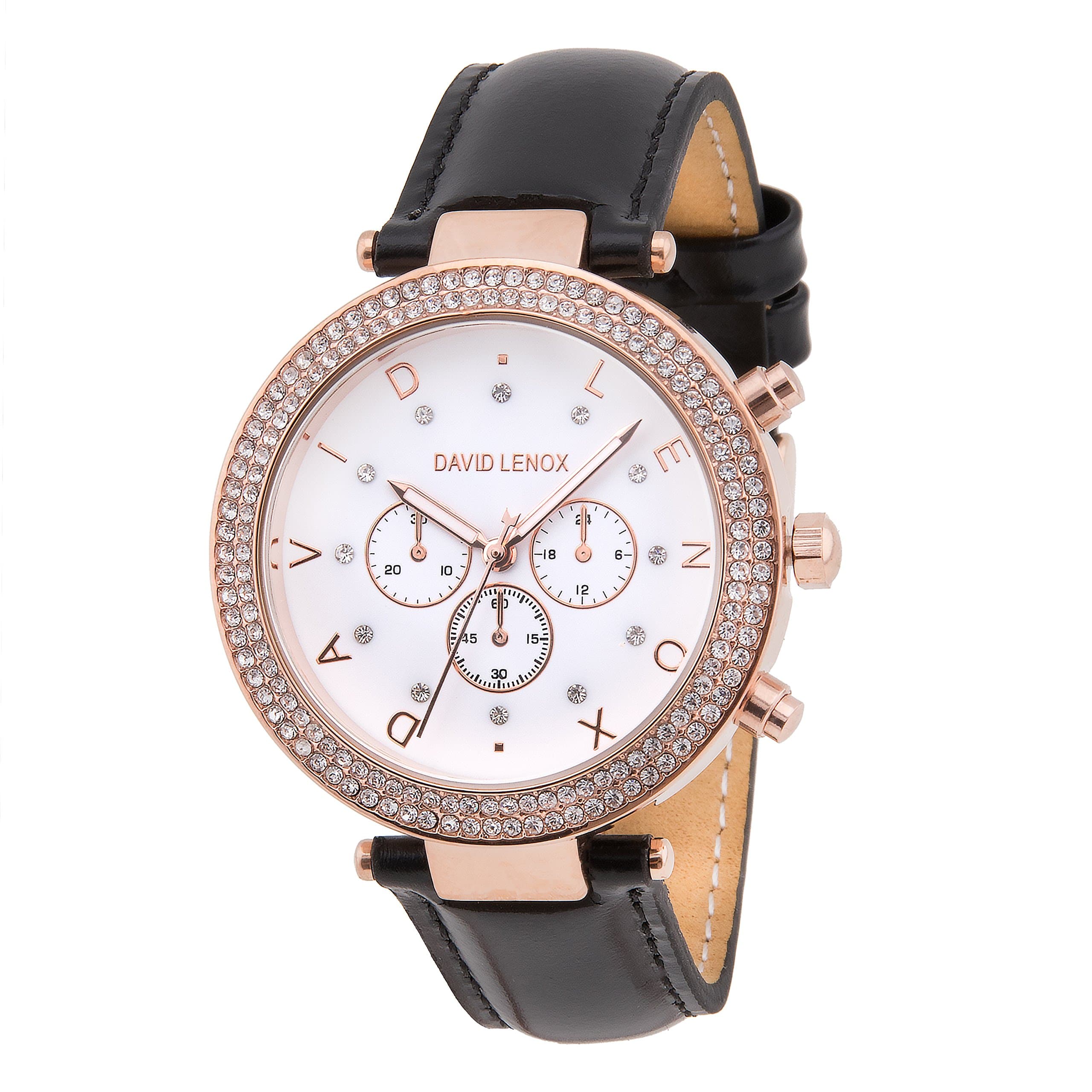rose gold women's watch with real leather strap style DL0230