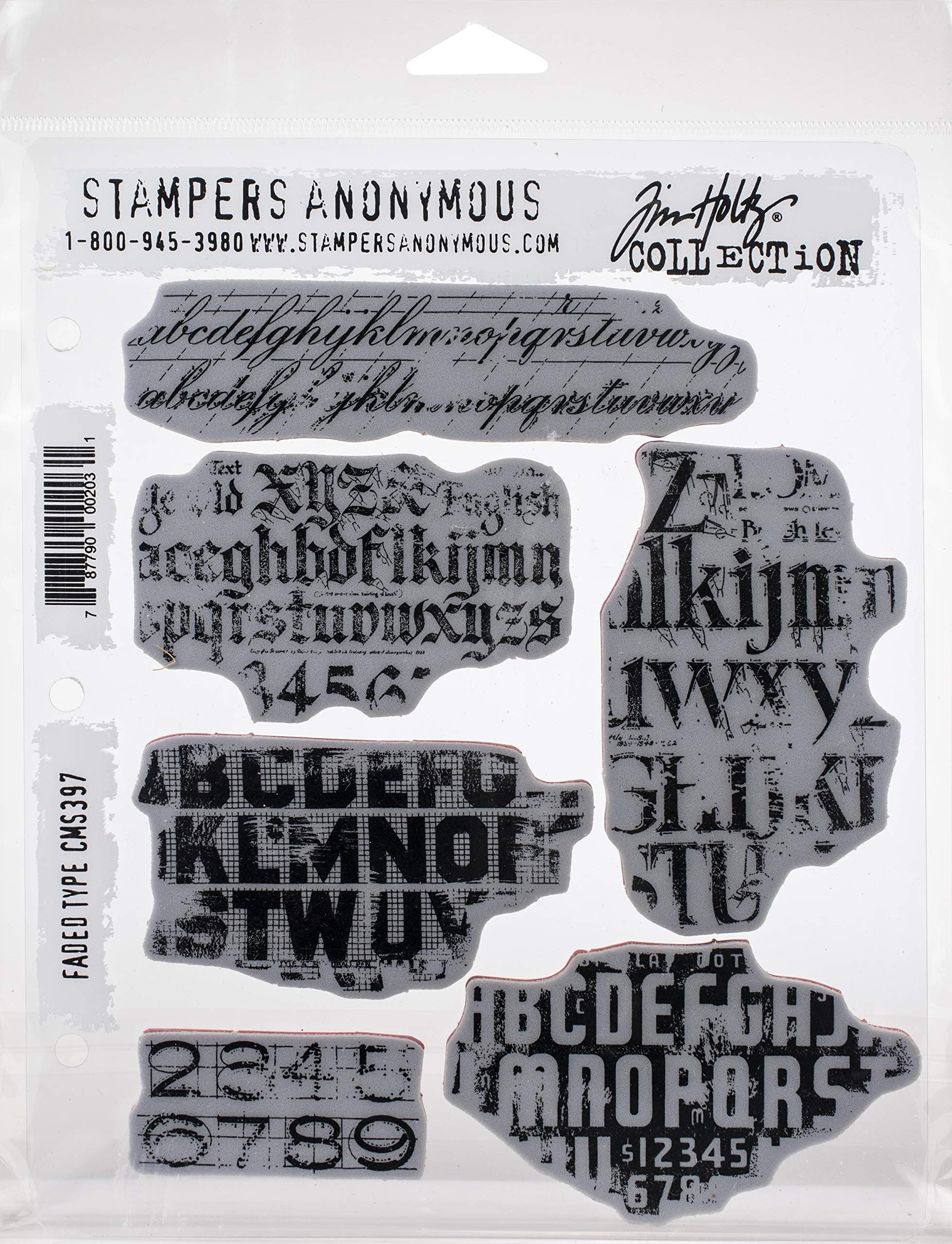 CLING RBBR STAMP SET FADED TYPE