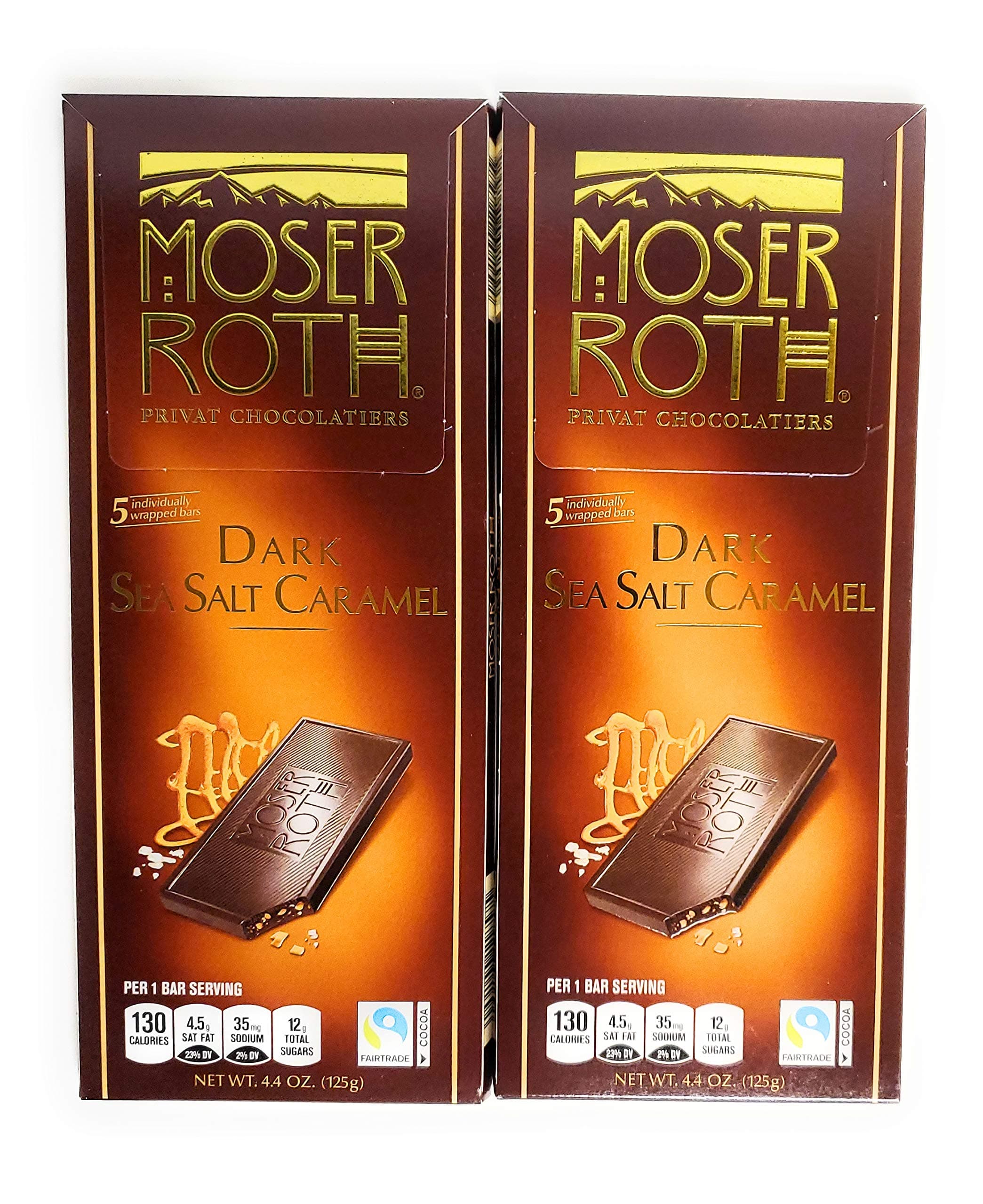 MOSER ROTH German Dark/Sea Salt/Caramel Chocolate Bars (2 Pack)