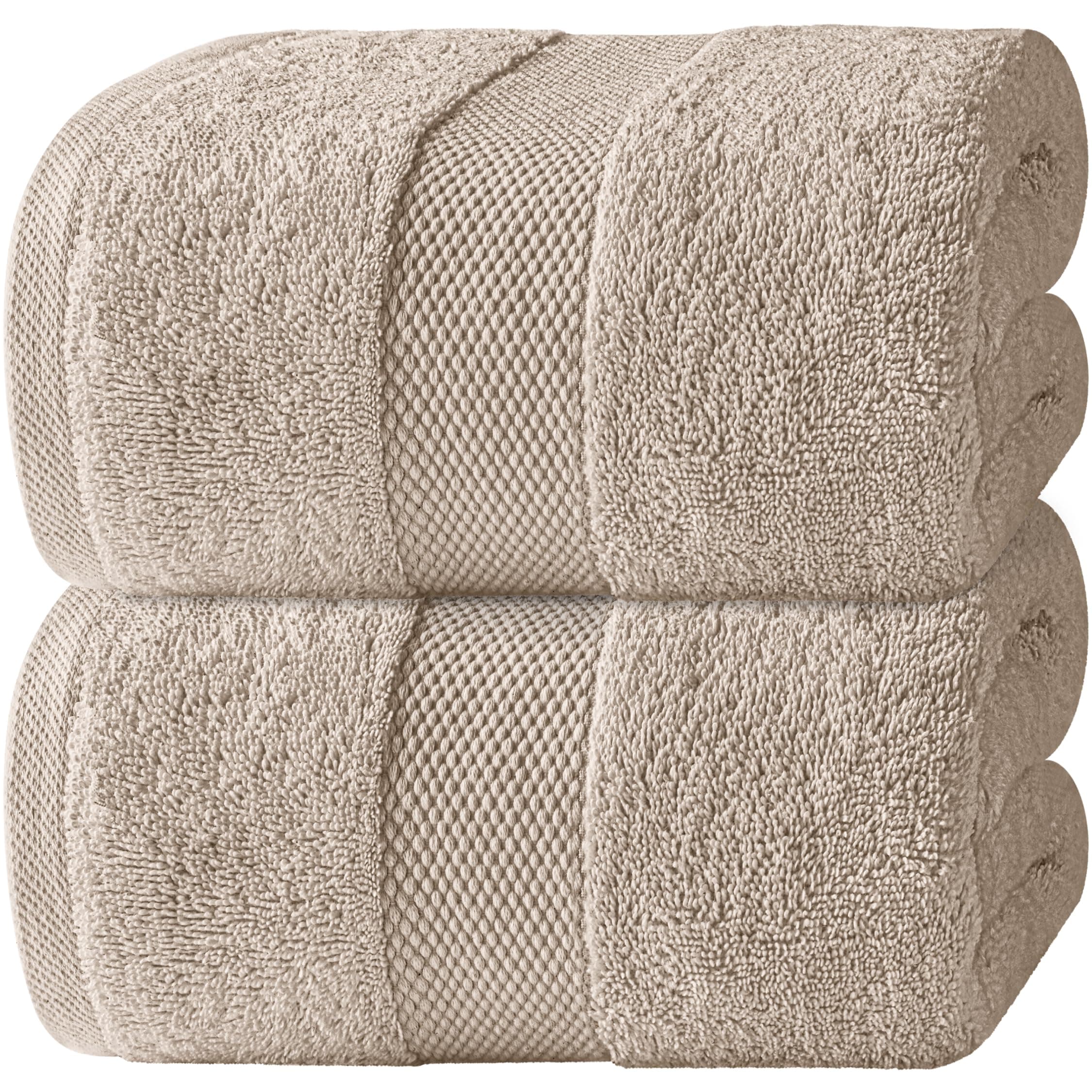 White Classic Luxury Soft Bath Sheet Towels - 650 GSM Cotton Luxury Bath Towels Extra Large 35x70 | Highly Absorbent and Quick Dry | Hotel Collection Extra Large Bath Towels Oversized, Taupe, 2 Pack