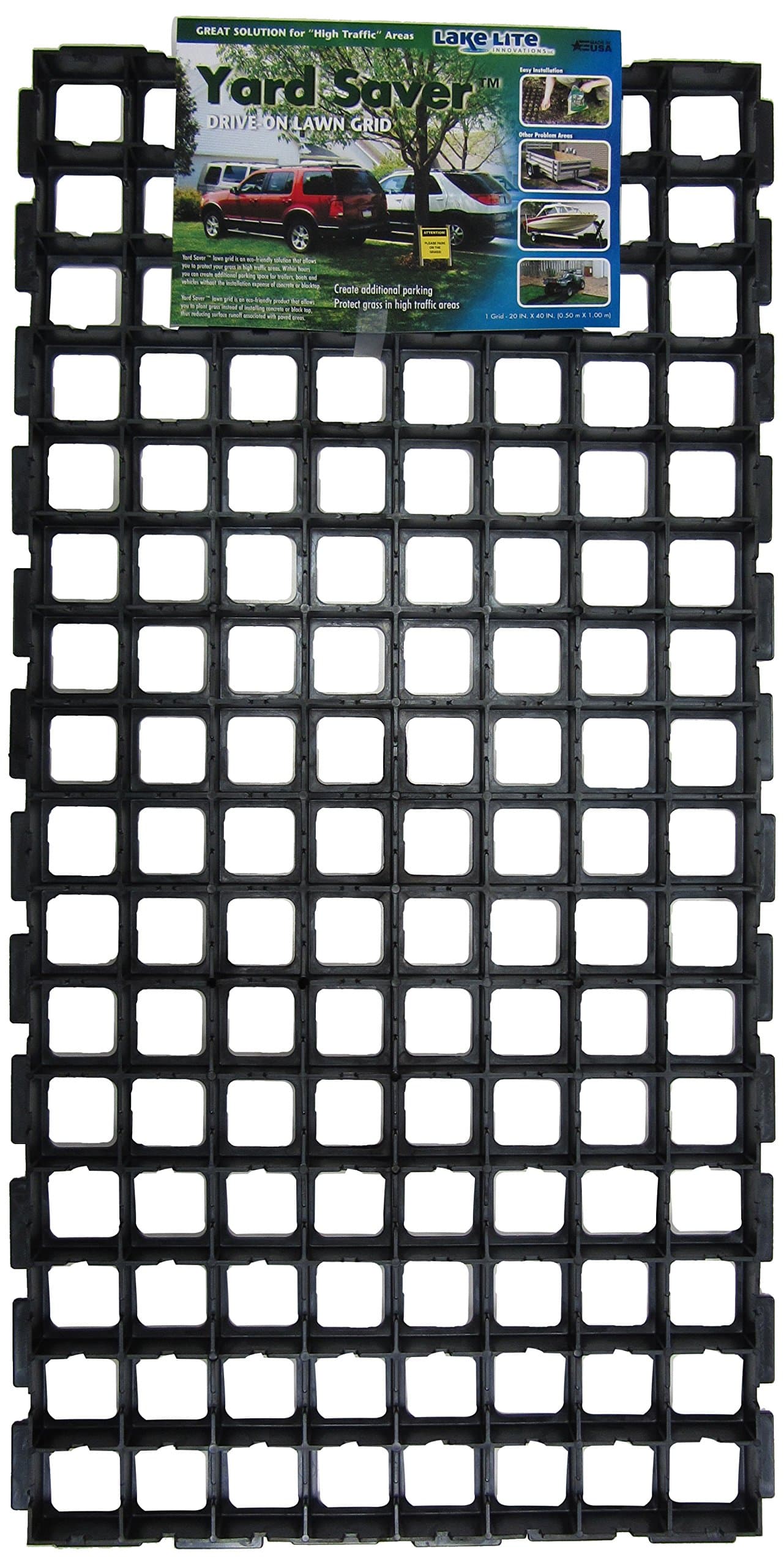 FGLLI01874-5PK Drive-On Lawn Grid, 38.5 x 19 x 1.25, Black (Pack of 5)