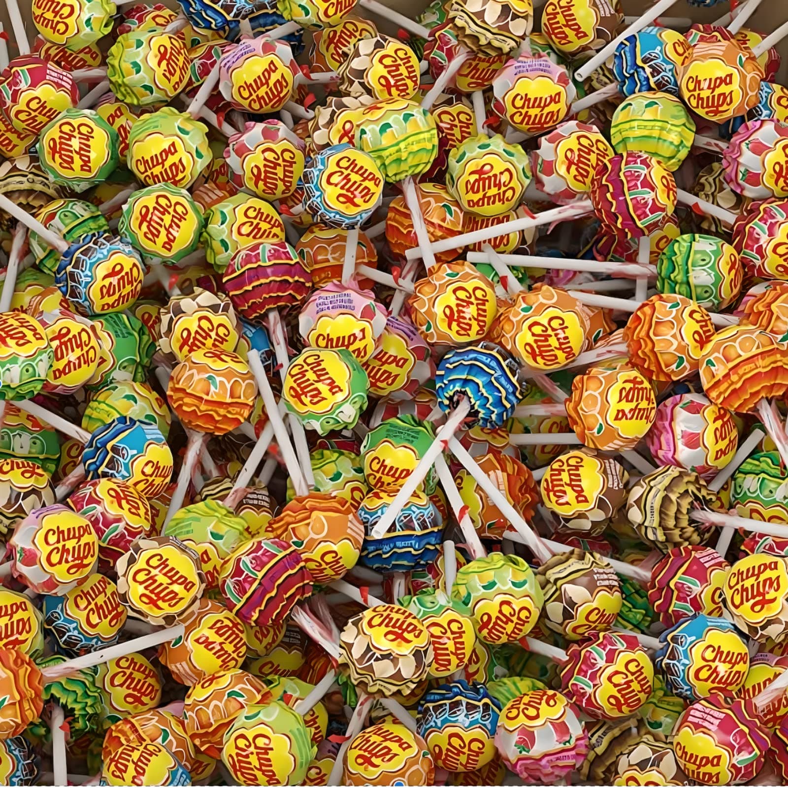 Chupa Chups Classic Wrapped Lollipops Candy | By Blue Clover Foods | 1.5 Pounds Wrapped Assorted Flavor Suckers | Resealable Stand-Up Bag | 24 Ounces