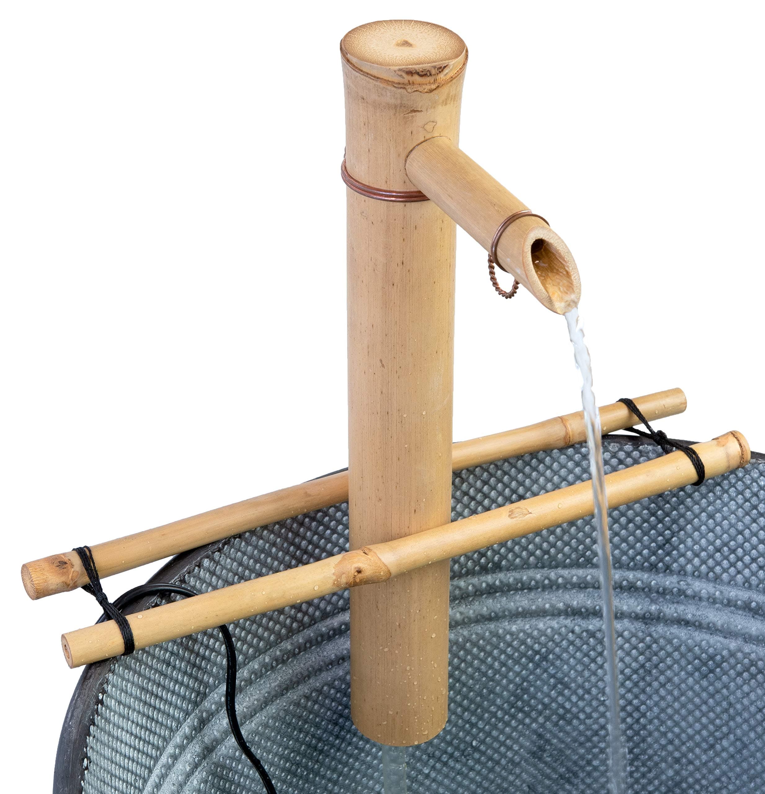 Bamboo Accents 12" Adjustable Fountain Kit Branch Arms with Pump - Handcrafted Garden Water Feature Patio Zen Decor (Container Not Included)