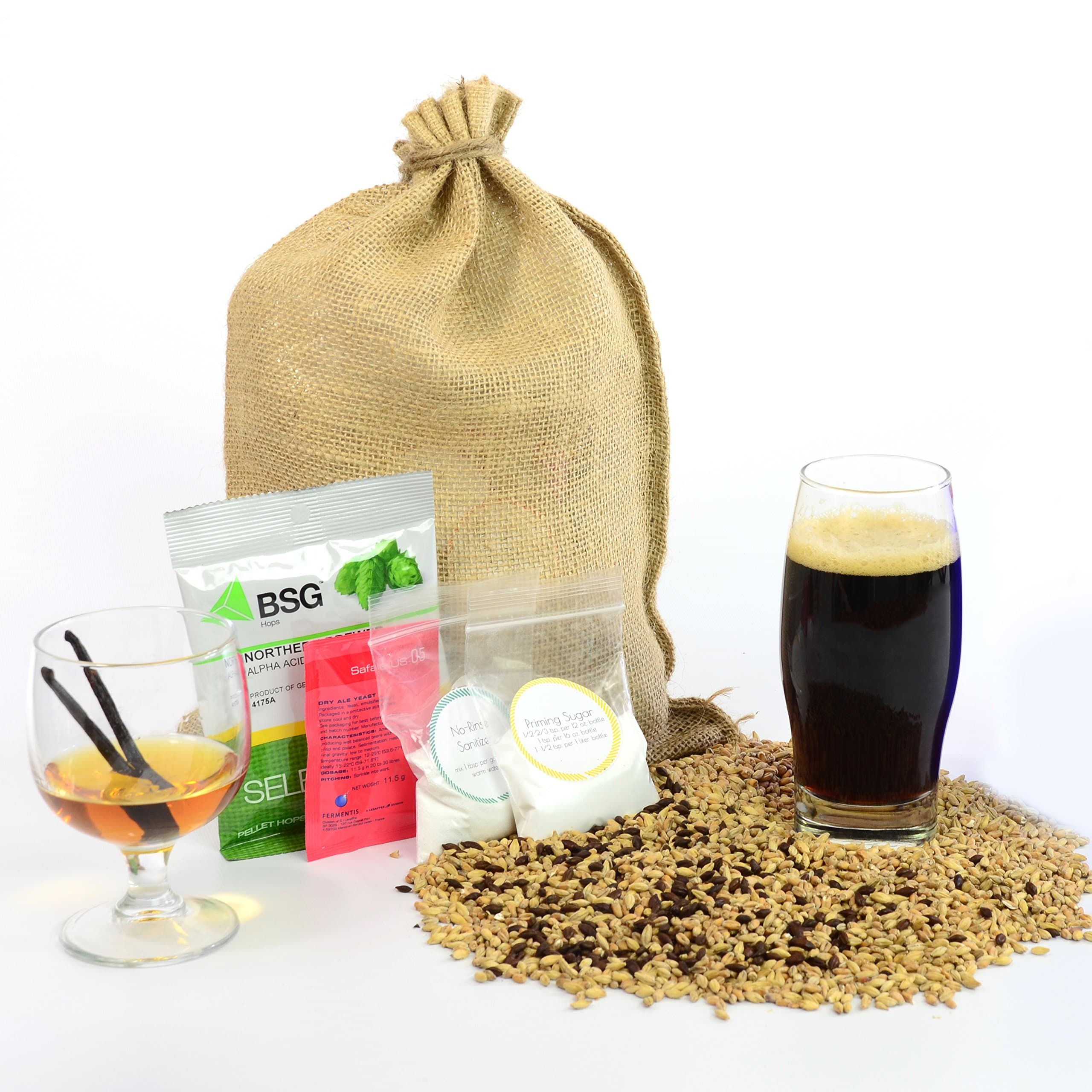 Bourbon Vanilla Porter 1 Gallon Home Brewing Homebrew Recipe Kit (7.6%) by Box Brew Kits