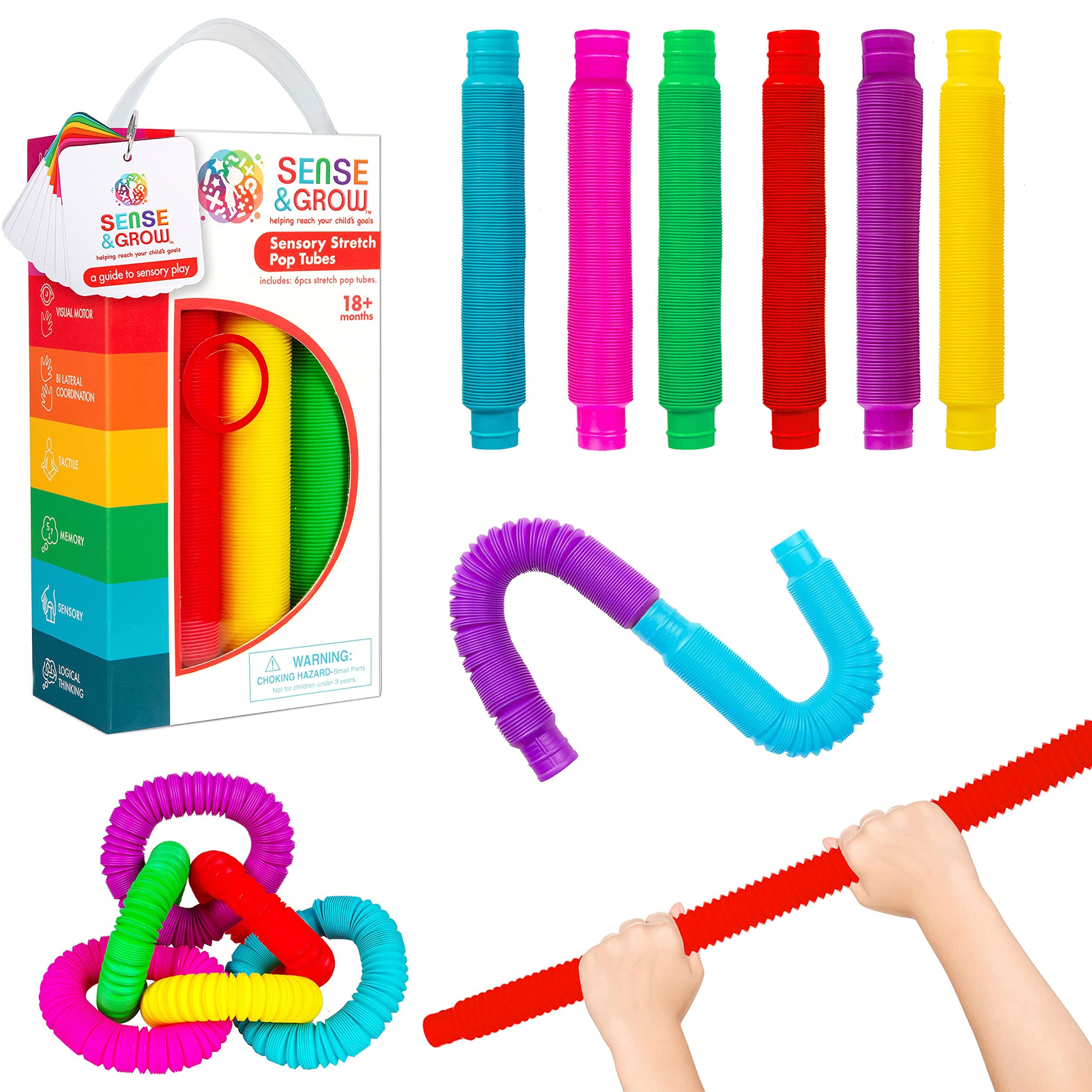 Be Amazing Toys Sense & Grow Sensory Pop Tubes 6-Pack