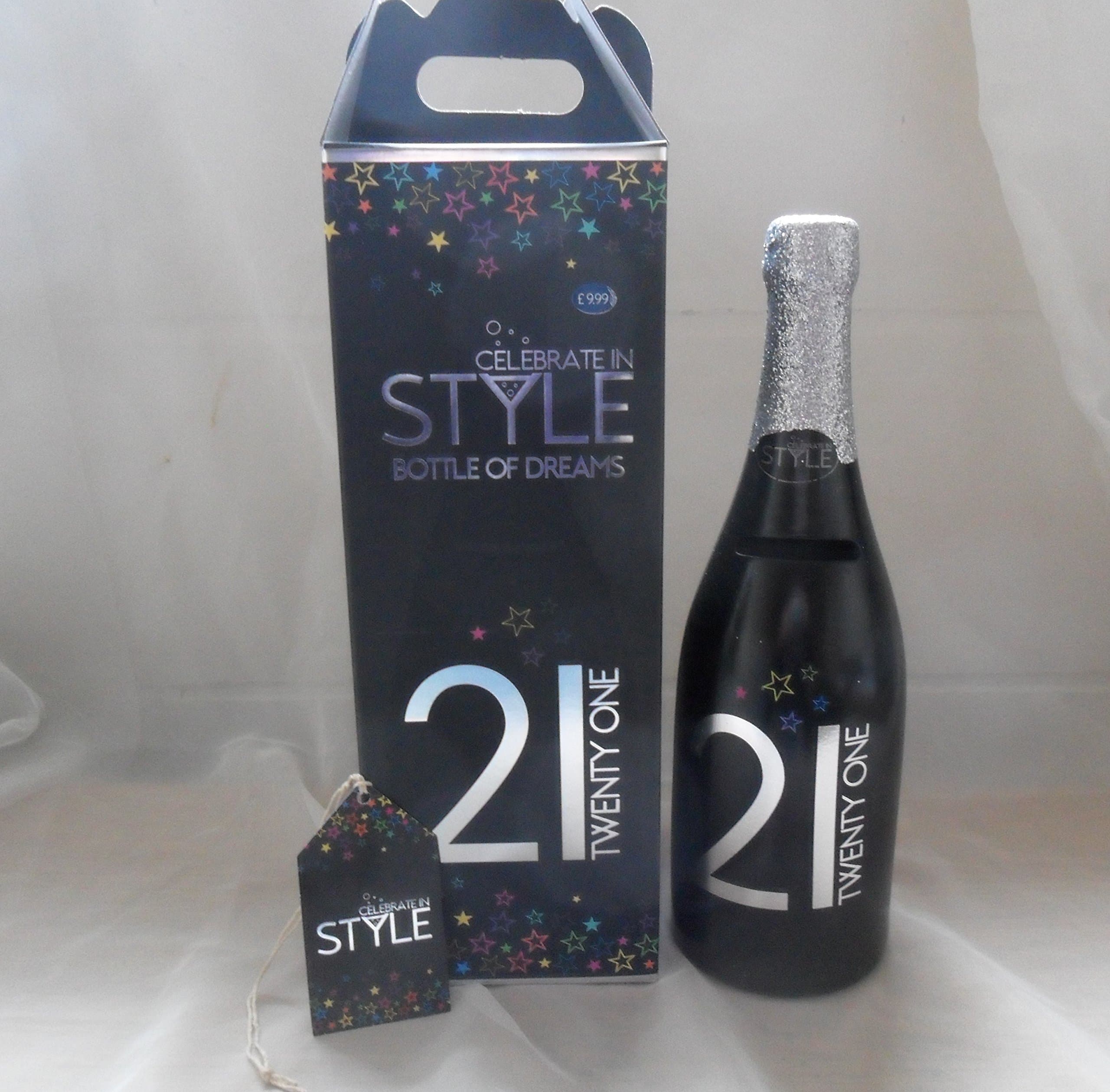 CIS BOTTLE OF DREAMS Ceramic BOTTLE MONEY POT - CHAMPAGNE 21ST BIRTHDAY 60641