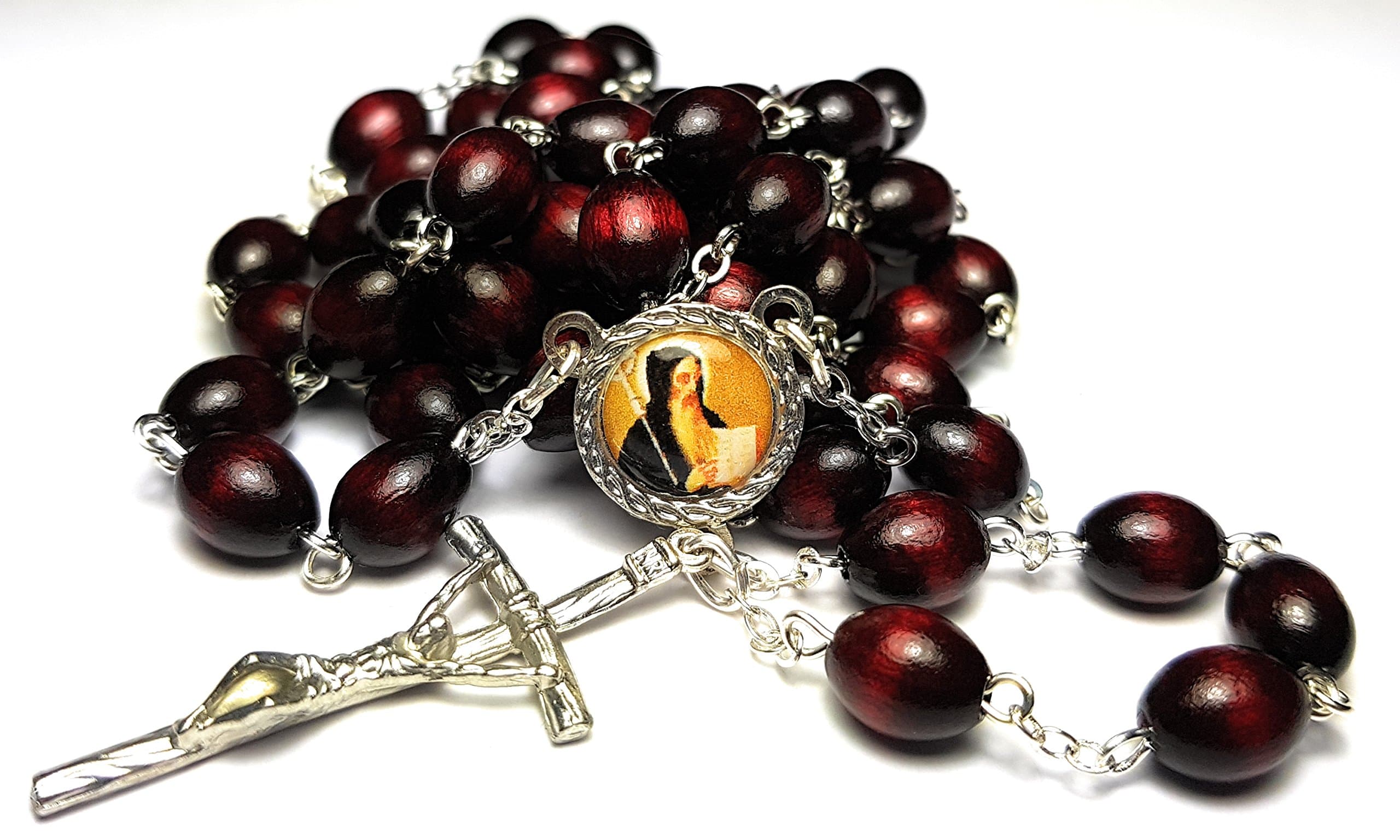 SANCTUM VERITASRelic Rosary 3rd Class of Saint Benedict of Nursia Patron of Dying People, Death, Farmers Against Temptations San Benito de Nursia Patron de Buena Muerte y de Europa