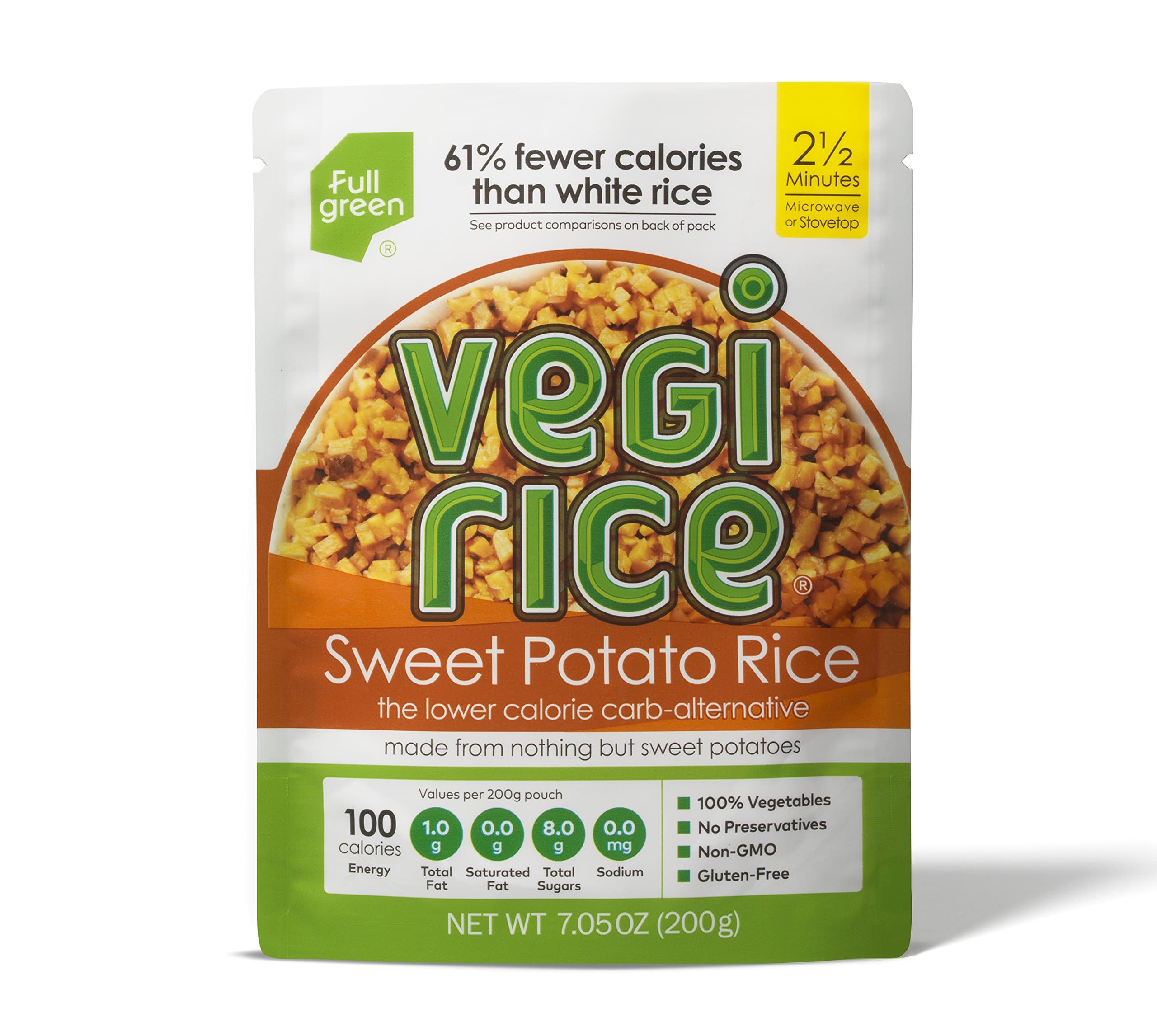 Sweet Potato Vegi Rice - Fullgreen - Low Carb Sweet Potato Veggie Rice (7.05 oz) (1 Count) [Packaging May Vary]
