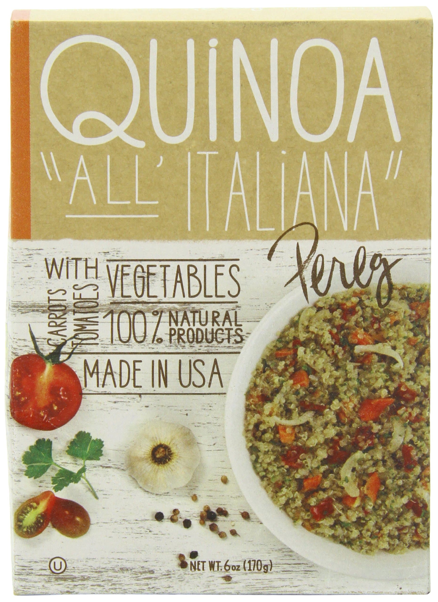 Pereg Quinoa All Italiana Box (6 Oz) | Rich in Protein, Fibre & Iron | Rice & Pasta Alternative | Quinoa Superfood Grain | Gluten-Free, Vegan & Non-GMO | Flavored with Veggies & Herbs