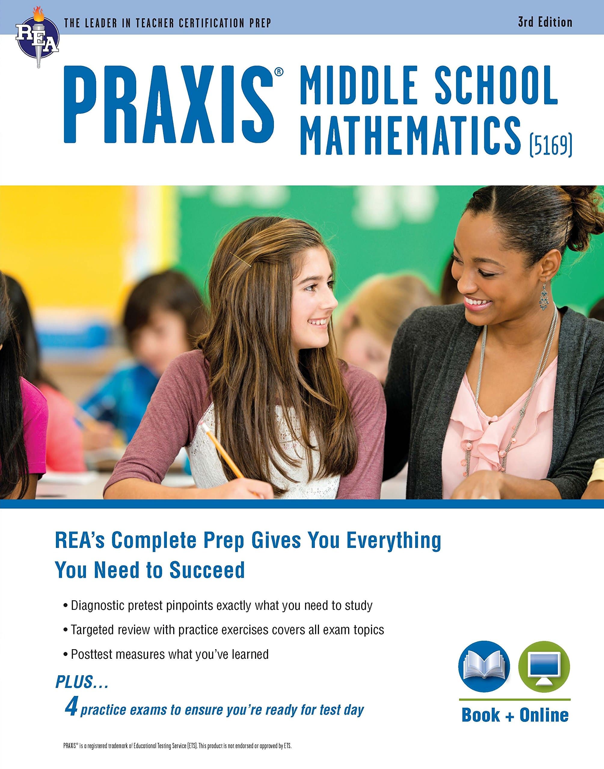 PRAXIS Middle School Mathematics (5169) Book + Online (PRAXIS Teacher Certification Test Prep)