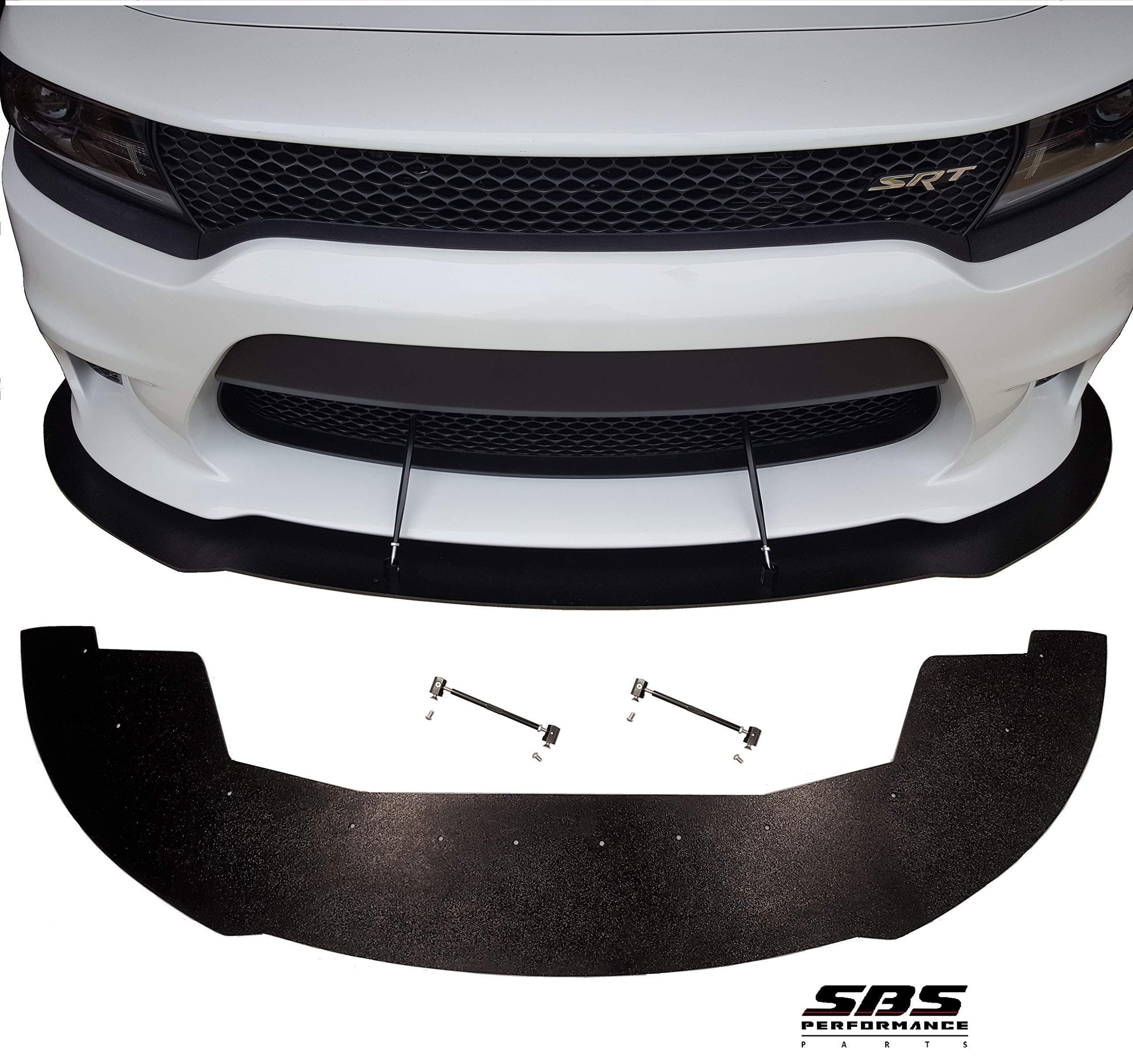 SBS Performance PartsFront Chin Splitter 1/4" ABS & 2 Longacre Racing Support rods (SHIPPED SEPARATELY) only compatible with 2015-2021 Dodge Charger SRTs, Hellcats, Daytonas, ScatPacks