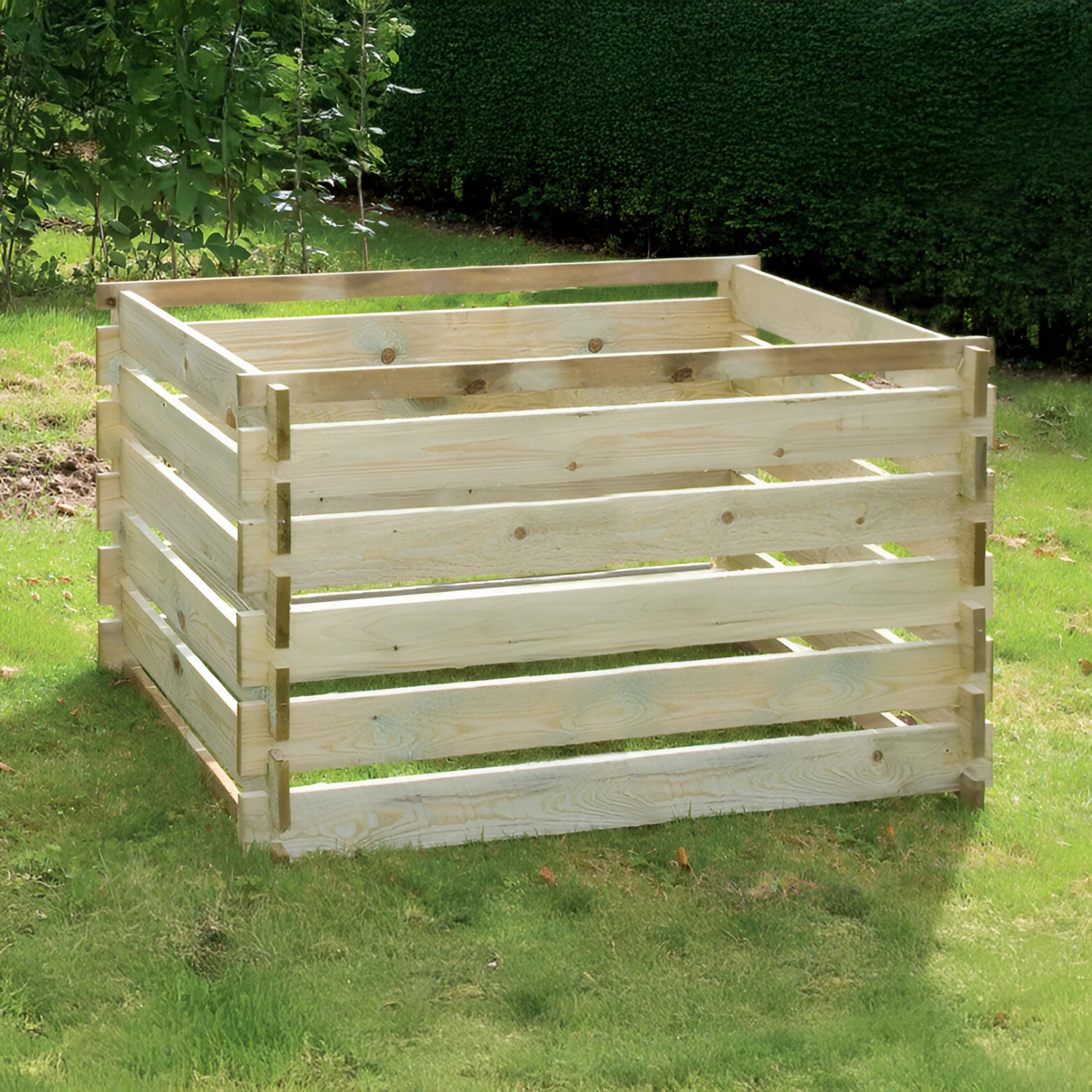 Primrose 1575L Slatted Composter Wooden Pressure Treated Compost Bin 150cm x 150cm