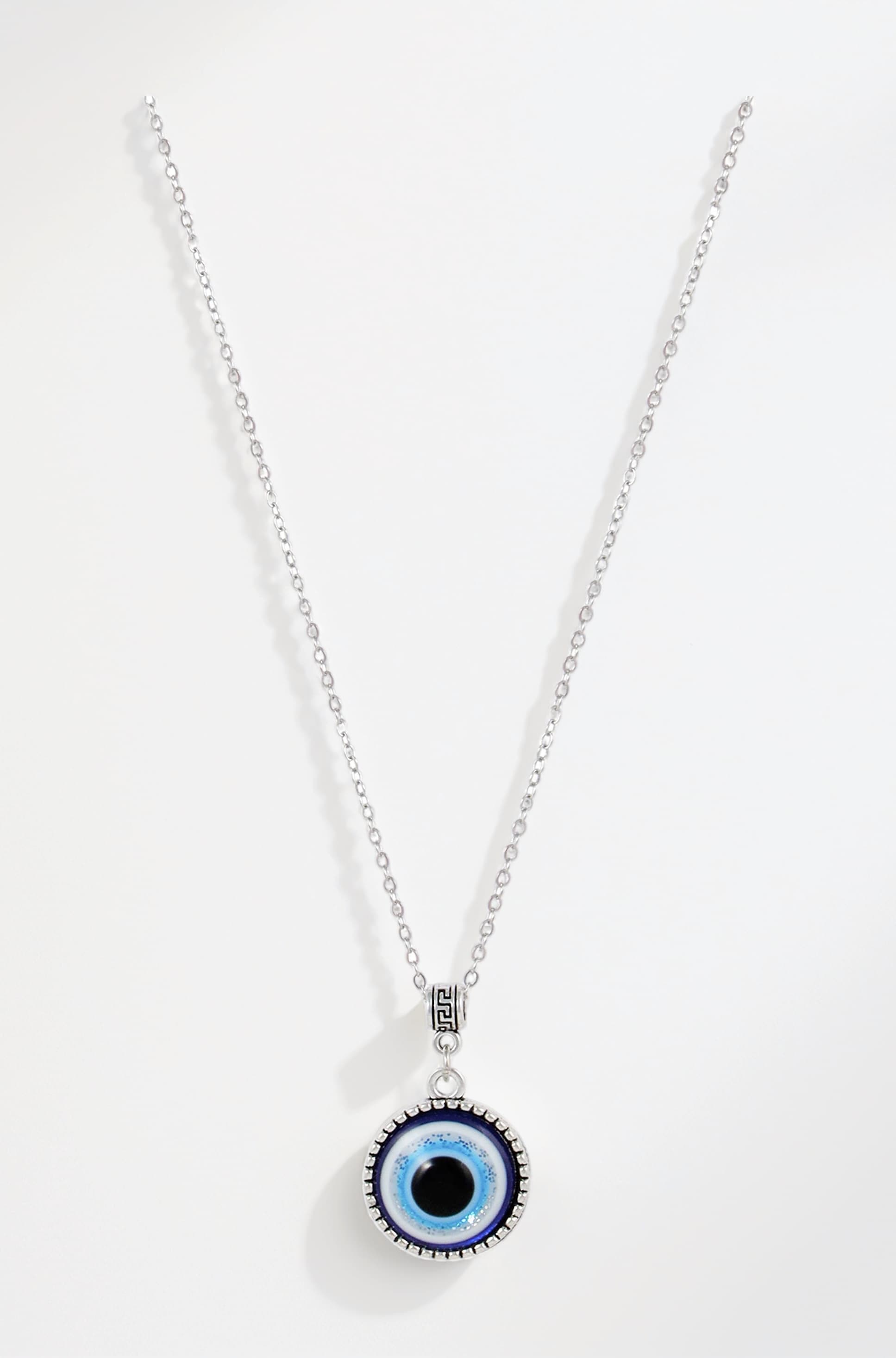 Stylish Silver Chain For Men Girls Silver Plated Evil Eye Silver Chain Pendant For Men Boys Women Gift for Sister Love Gift Unisex Pendant Necklace