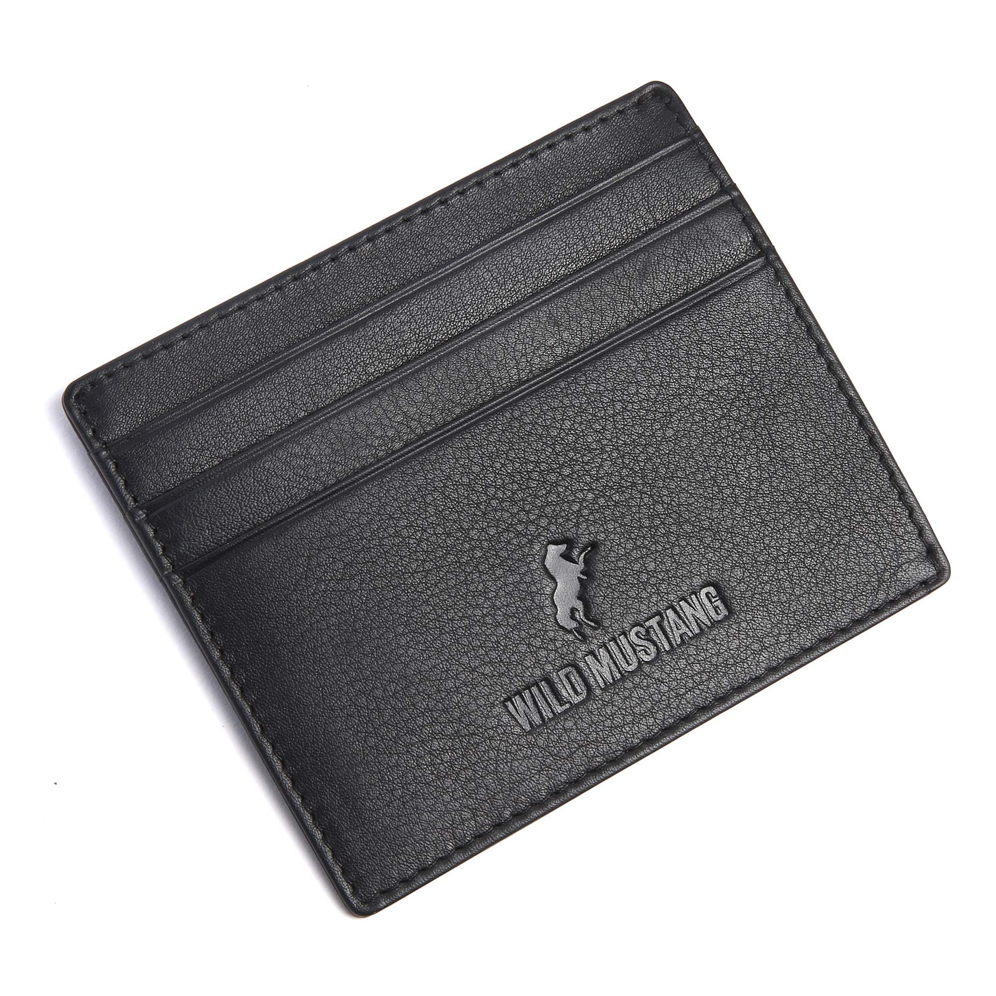 Genuine Leather RFID Blocking Card Case, Hackney Black