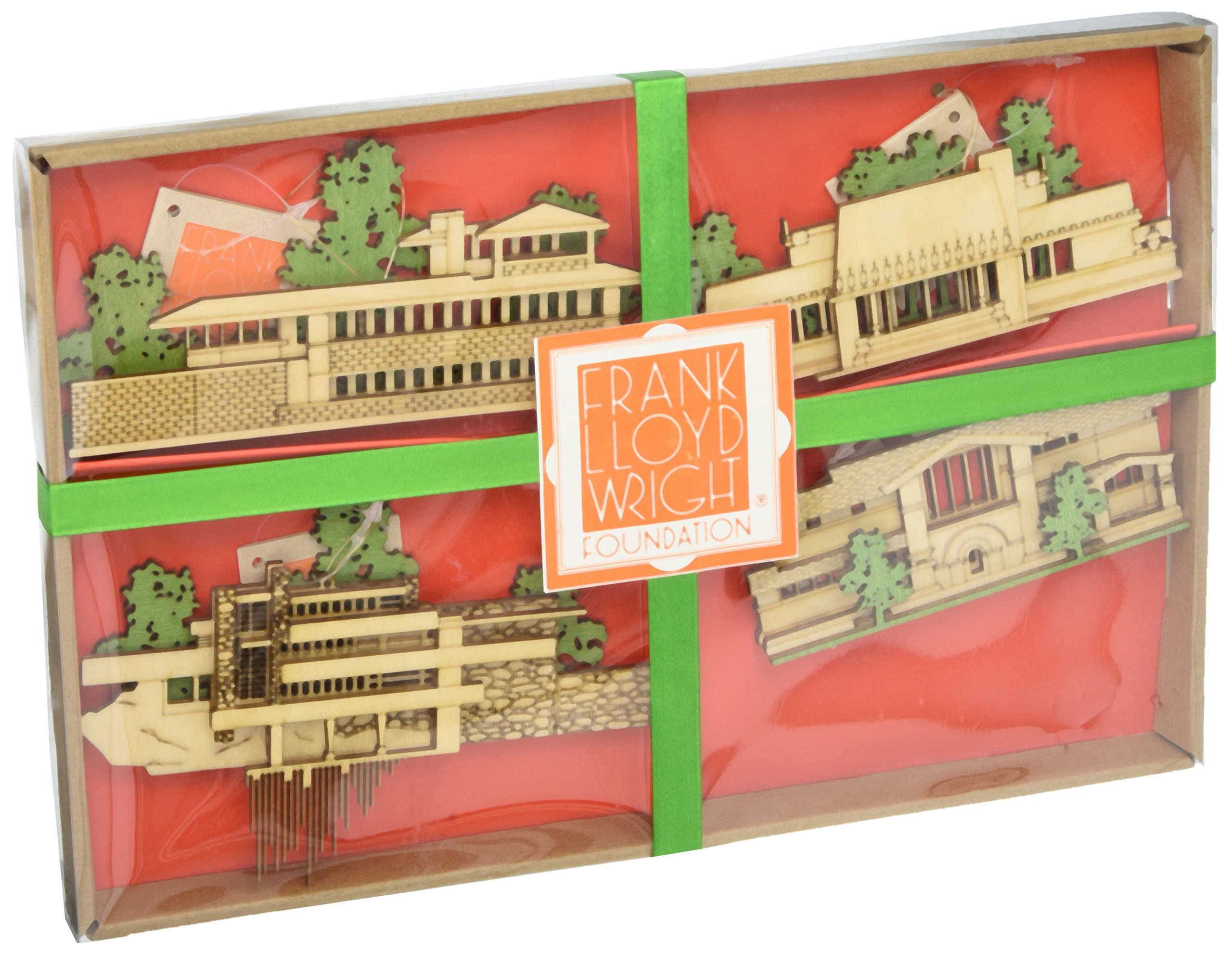 Department 56 Frank Lloyd Wright House Hanging Ornament (Set of 4) (4058537)