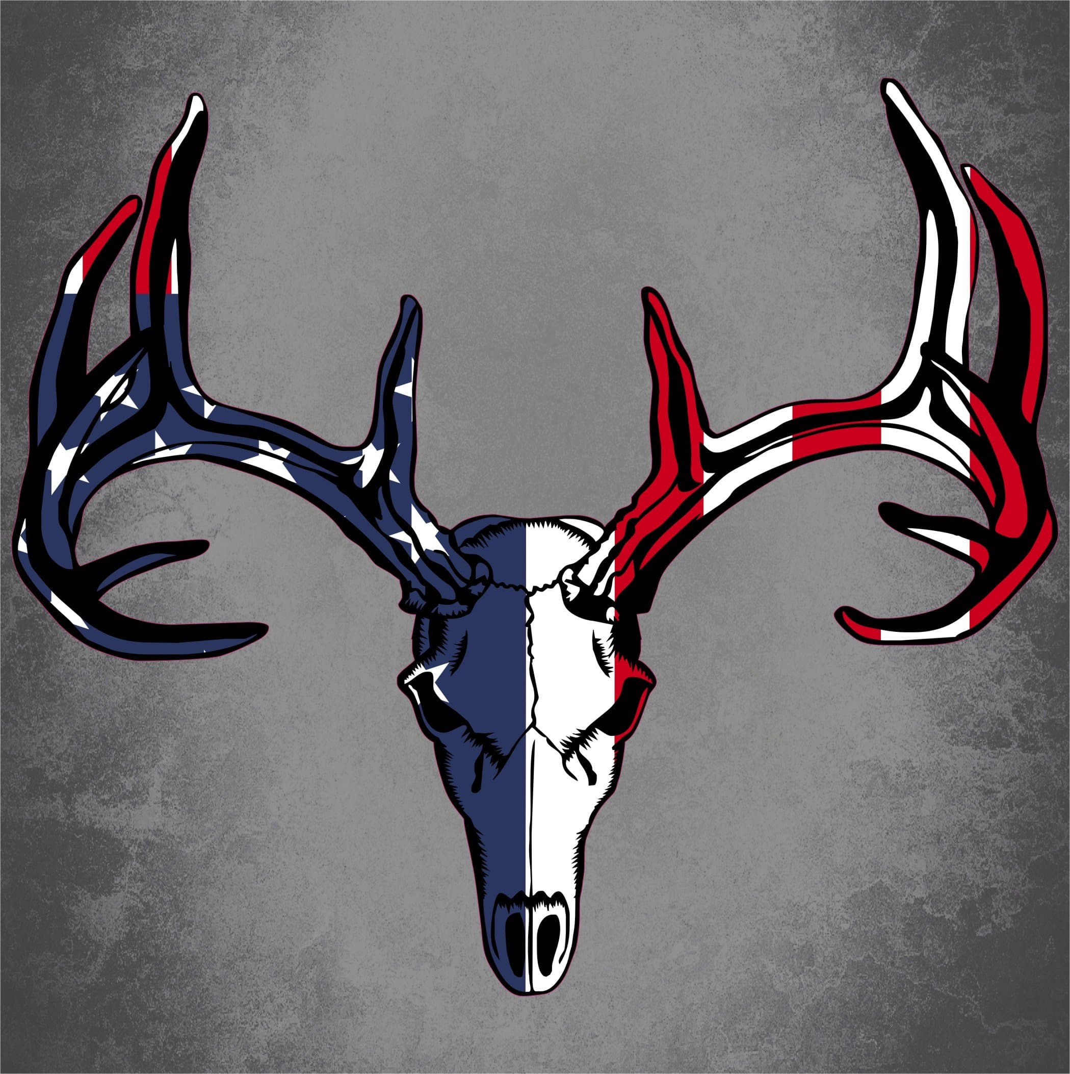 Deer Skull Hunting Sticker American Flag Window Decal
