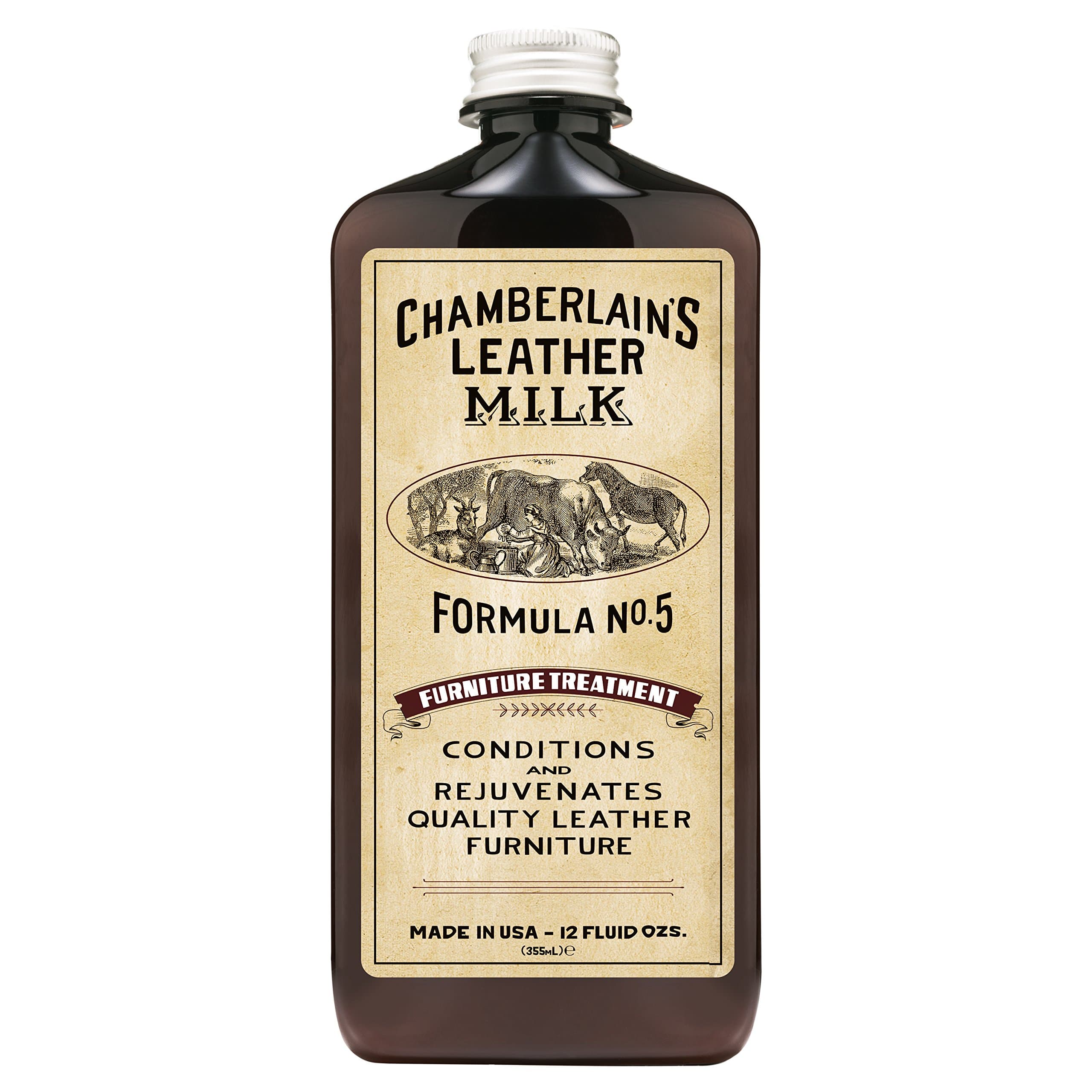 Leather Milk Leather Furniture Conditioner and Cleaner - Furniture Treatment No. 5 - for All Natural, Non-Toxic Leather Care. Made in The USA. 2 Sizes. Includes Premium Applicator Pad!
