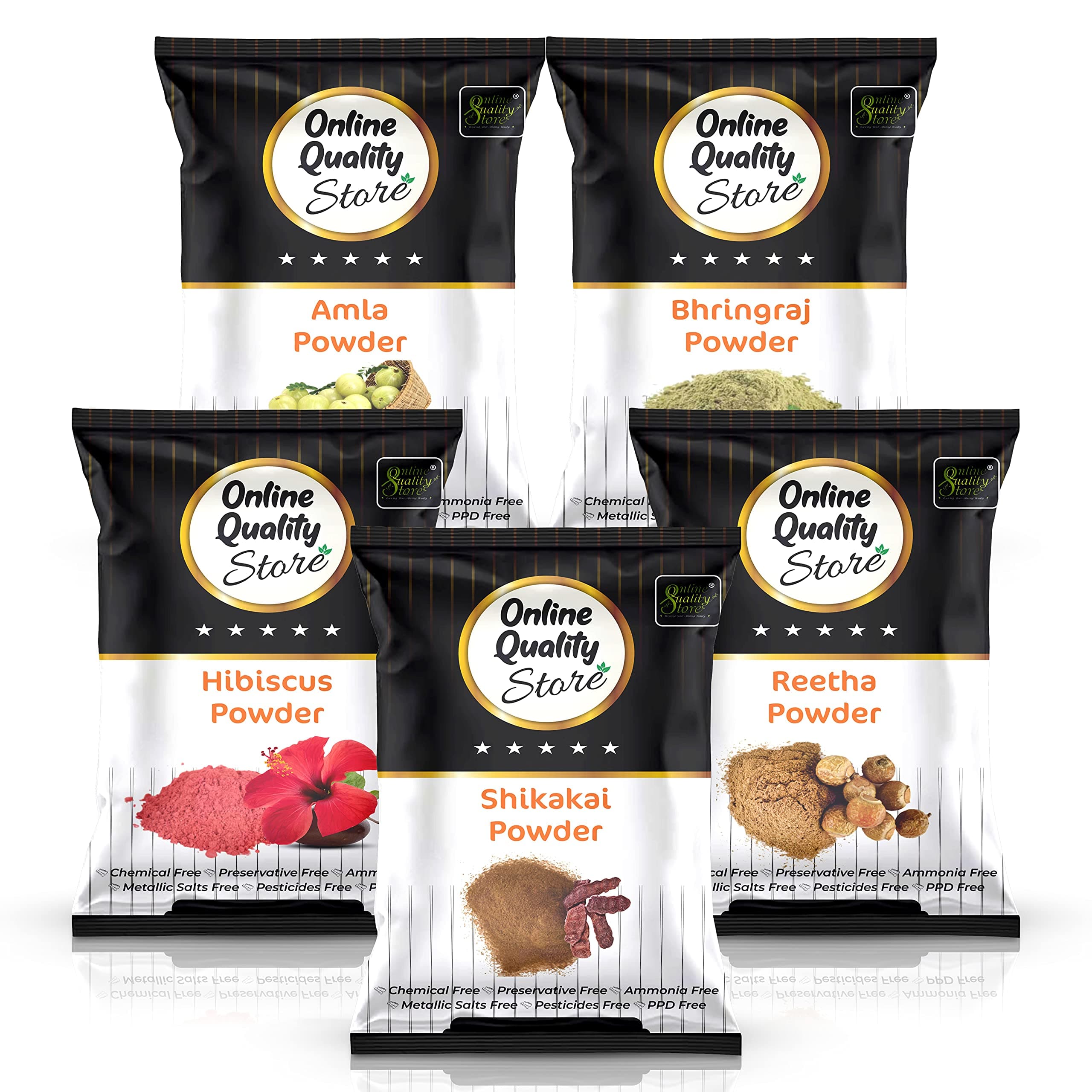 Online Quality Store Amla Reetha Shikakai Bhringraj and Hibiscus Powder for Hair |hair mask |hair pack for dry and frizzy hair |,Ritha|Soapnuts|Aritha|Indian Gooseberry powder |organic Bhringraj Powder |gudhal powder |gudhal fool powder ,400g