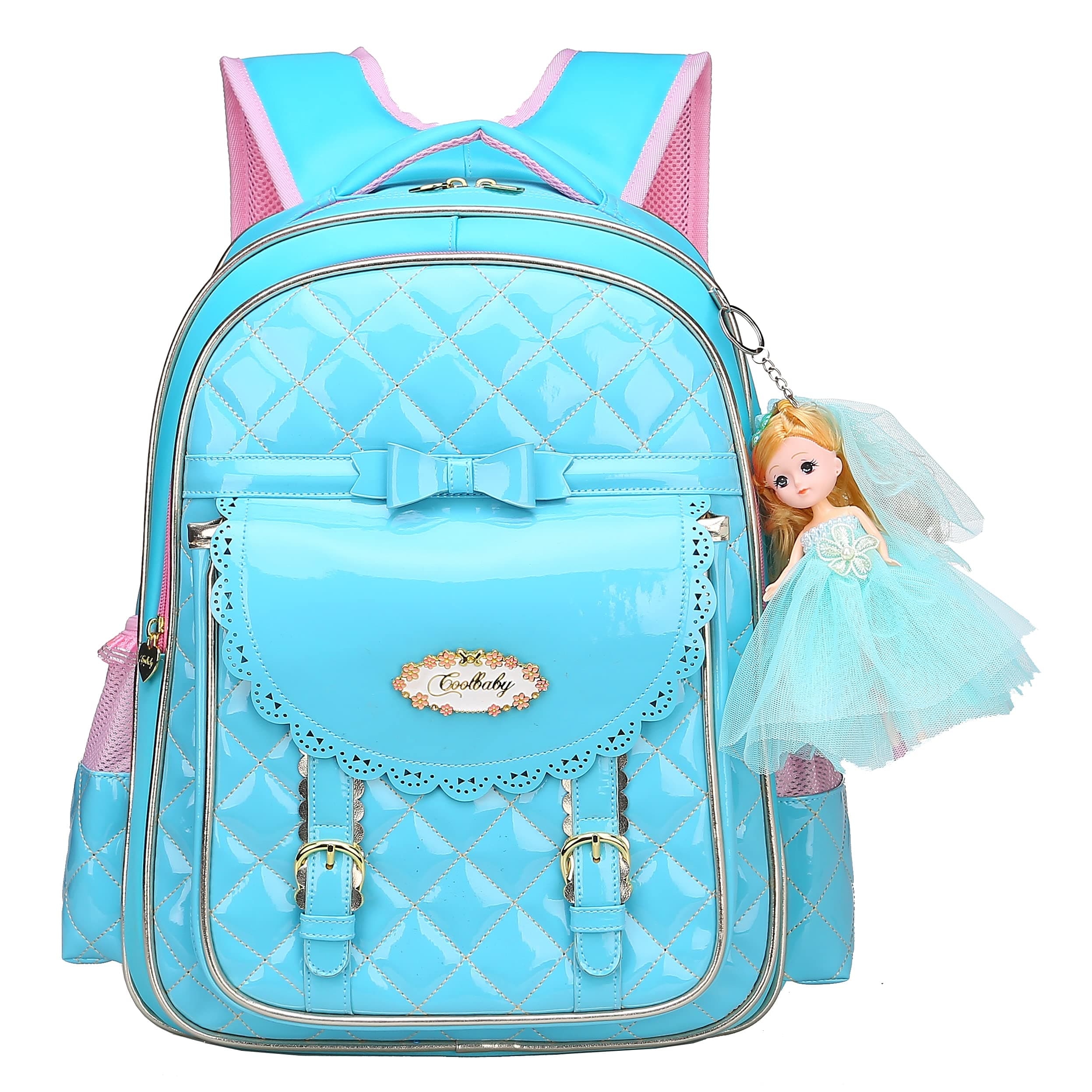Gazigo Backpack for Girls,Waterproof Kids Backpack Cute School Bag for Elementary Princess Bookbag(Princess Blue, Small)