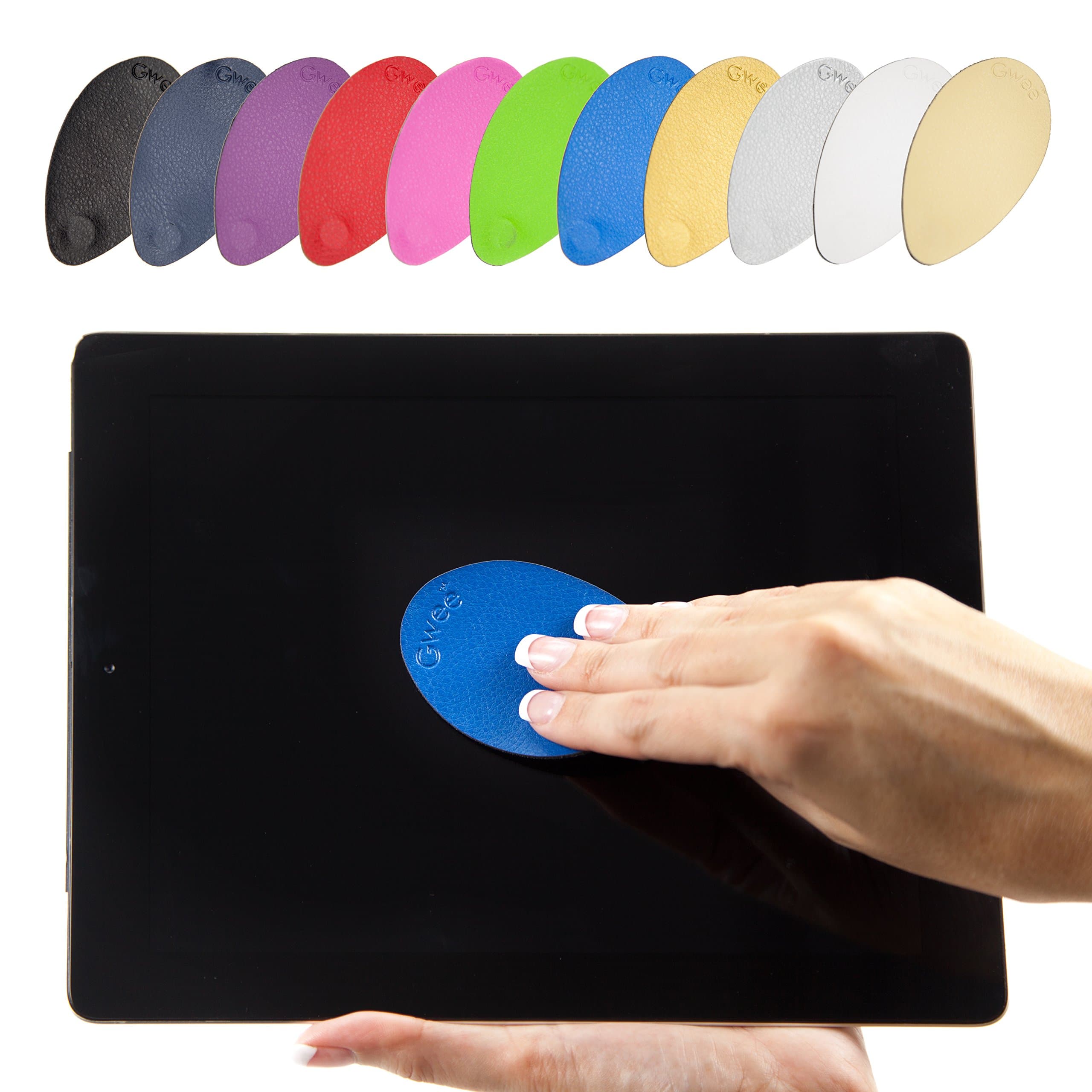 Gwee - Leaf, Microfiber Eyeglass Cleaning Cloth, Screen Cleaner for Computers & Tablets, Magnetic Attachment for Easy Access, Clean Lenses on Cameras and Eyeglasses, Royal Blue 4-Pack