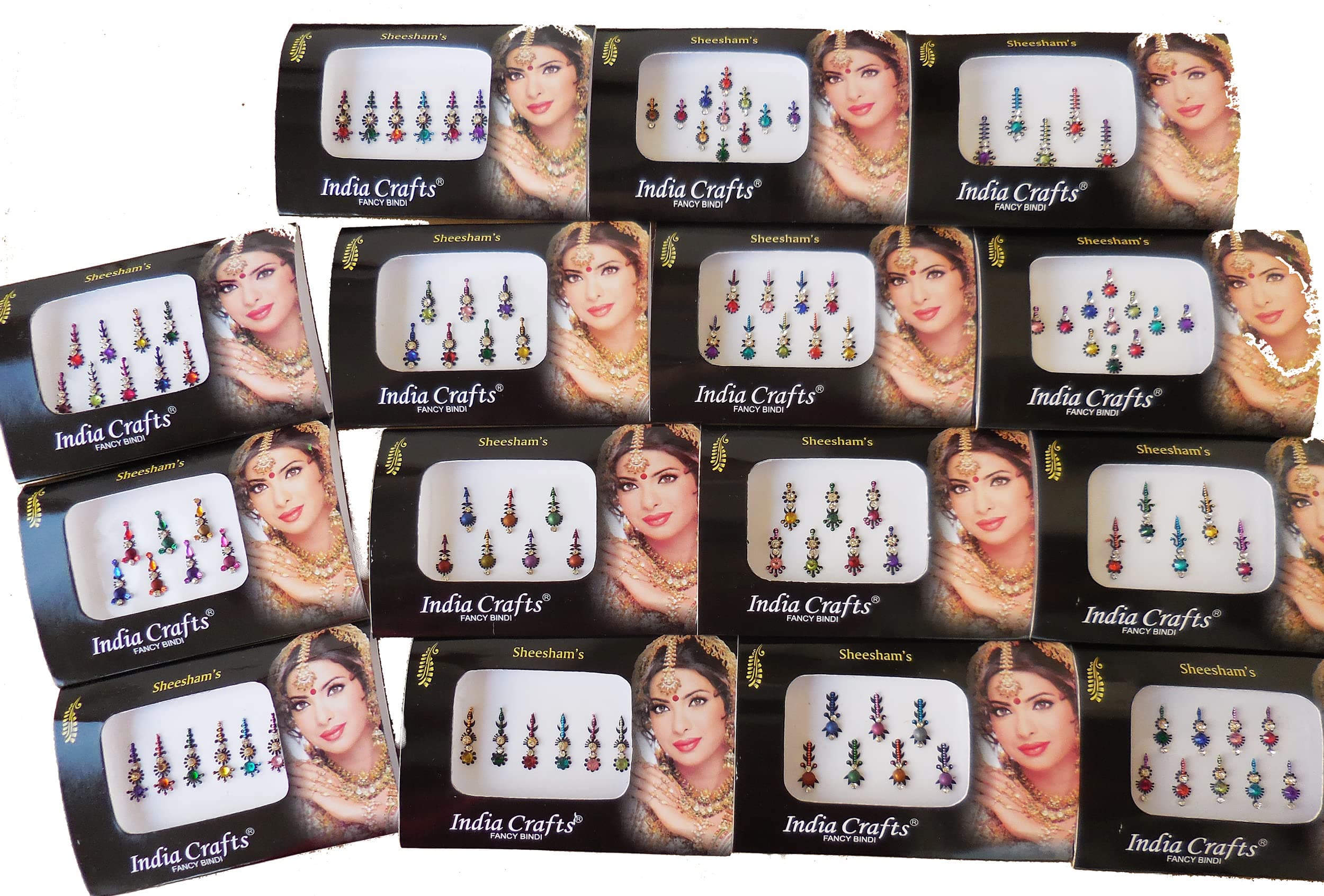 – 6 Different Bindi Packs Mix n Match Face Jewels Bollywood Stickers Indian Bindi