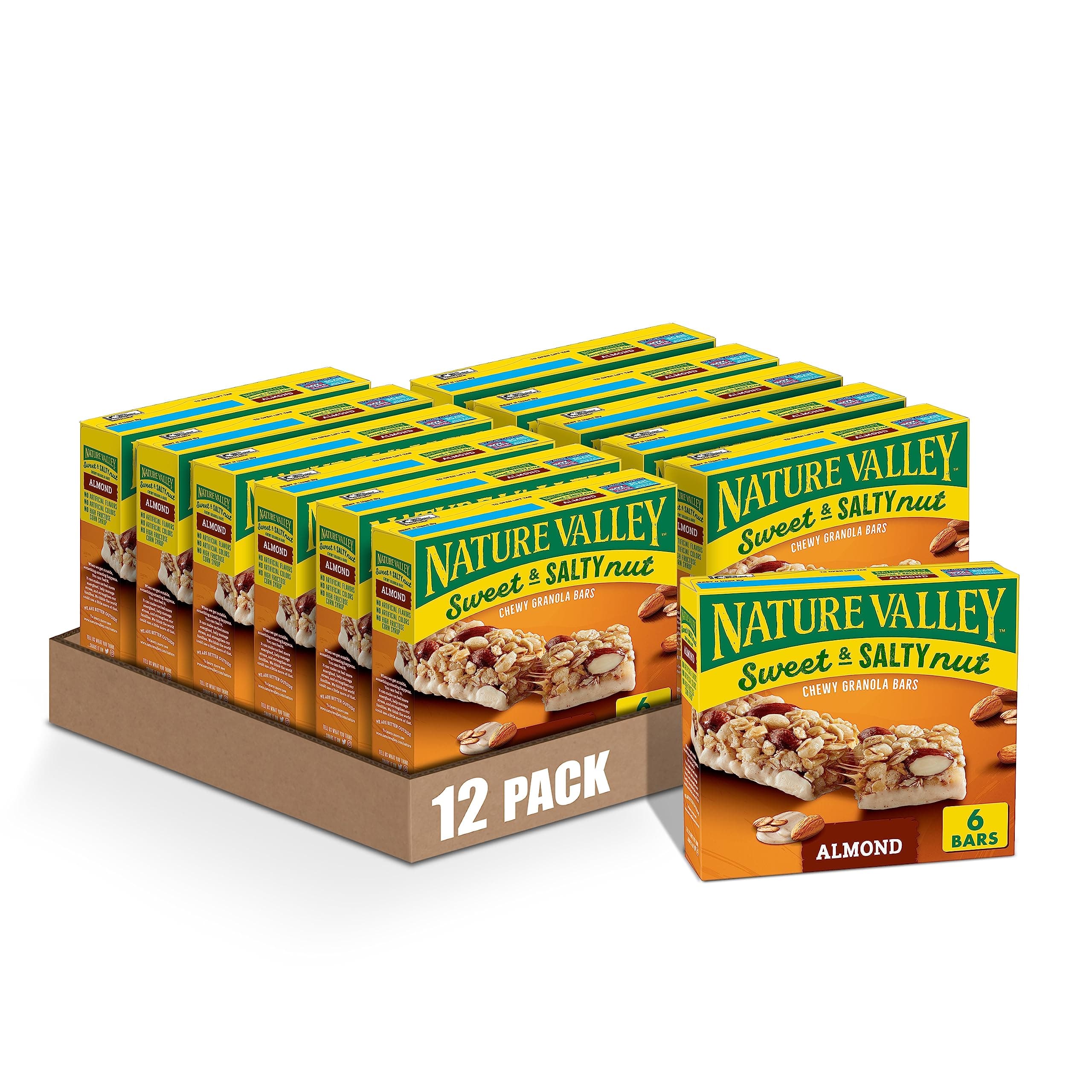 Nature Valley Sweet and Salty Nut Granola Bars, Almond, 6 Bars, 7.2 oz (Pack of 12)