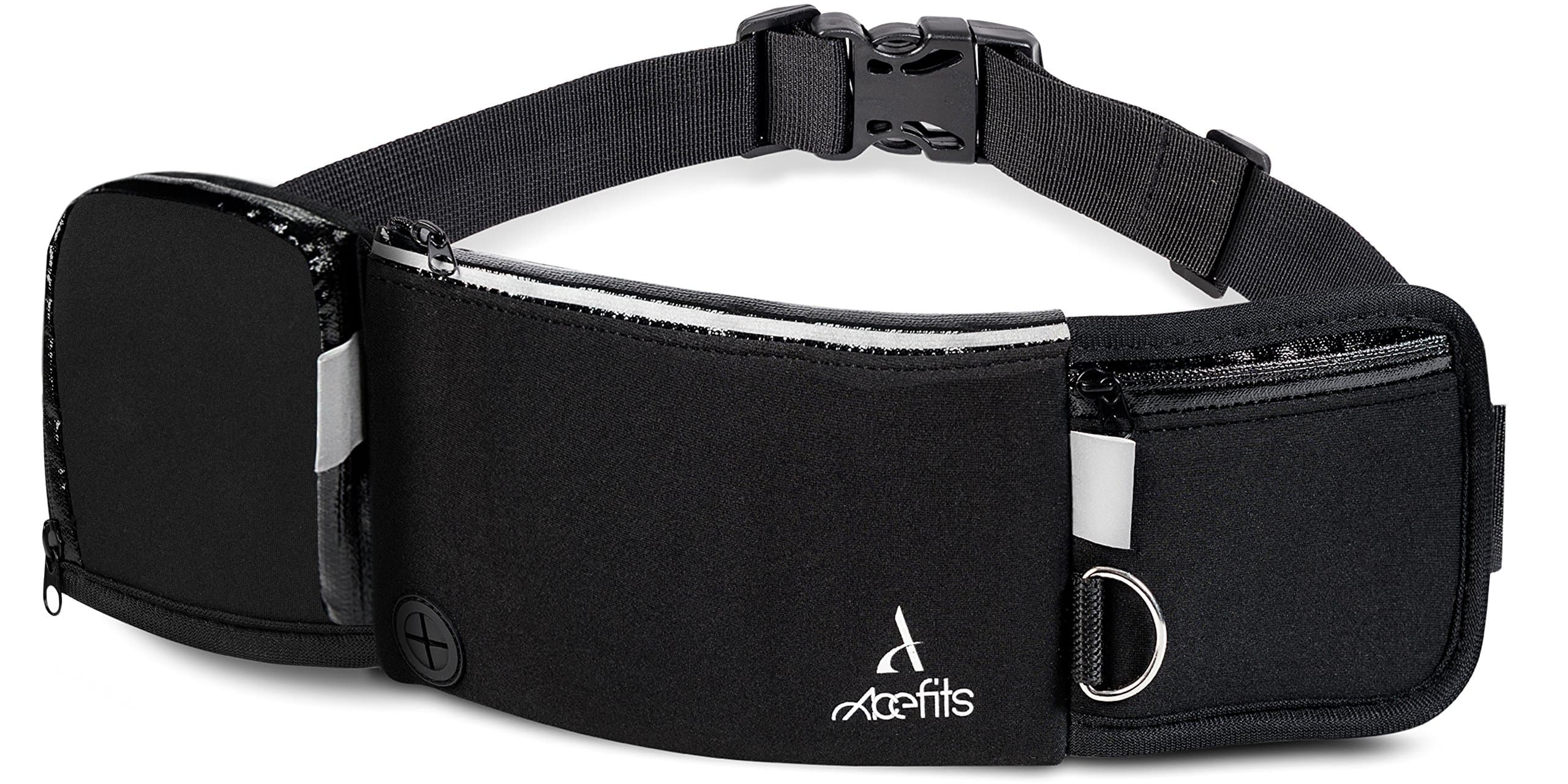 ACEFITS - Running Belt + Wristband - Water Resistant Adjustable Waist Pack - Perfect Fitness Gear for Running, Workout, Hiking, Cycling with Large Phone Pocket and Water Bottle Holder