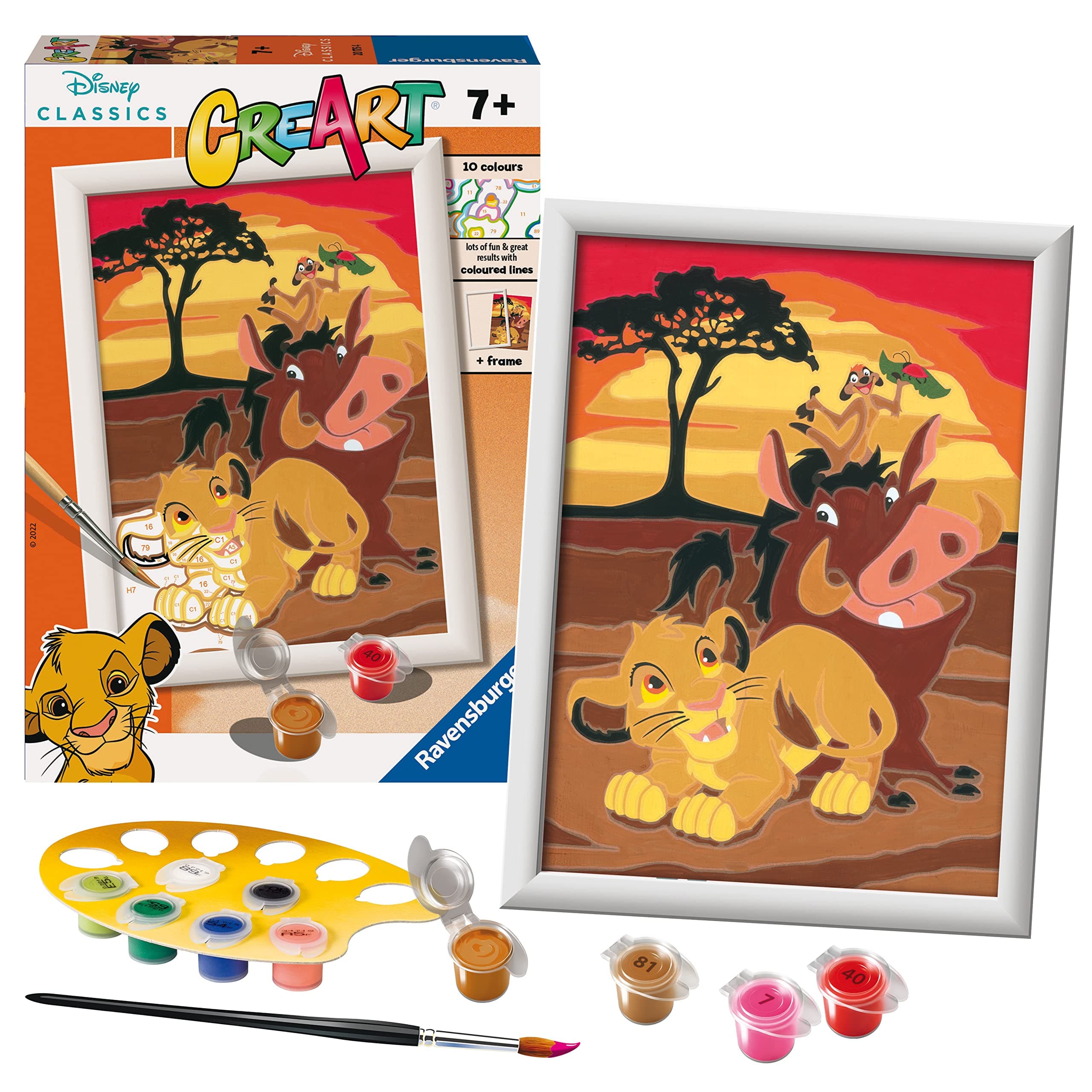 CreArt Disney Lion King Paint By Numbers Kits for Children & Adults Ages 7 Years Up - Kids Craft Set