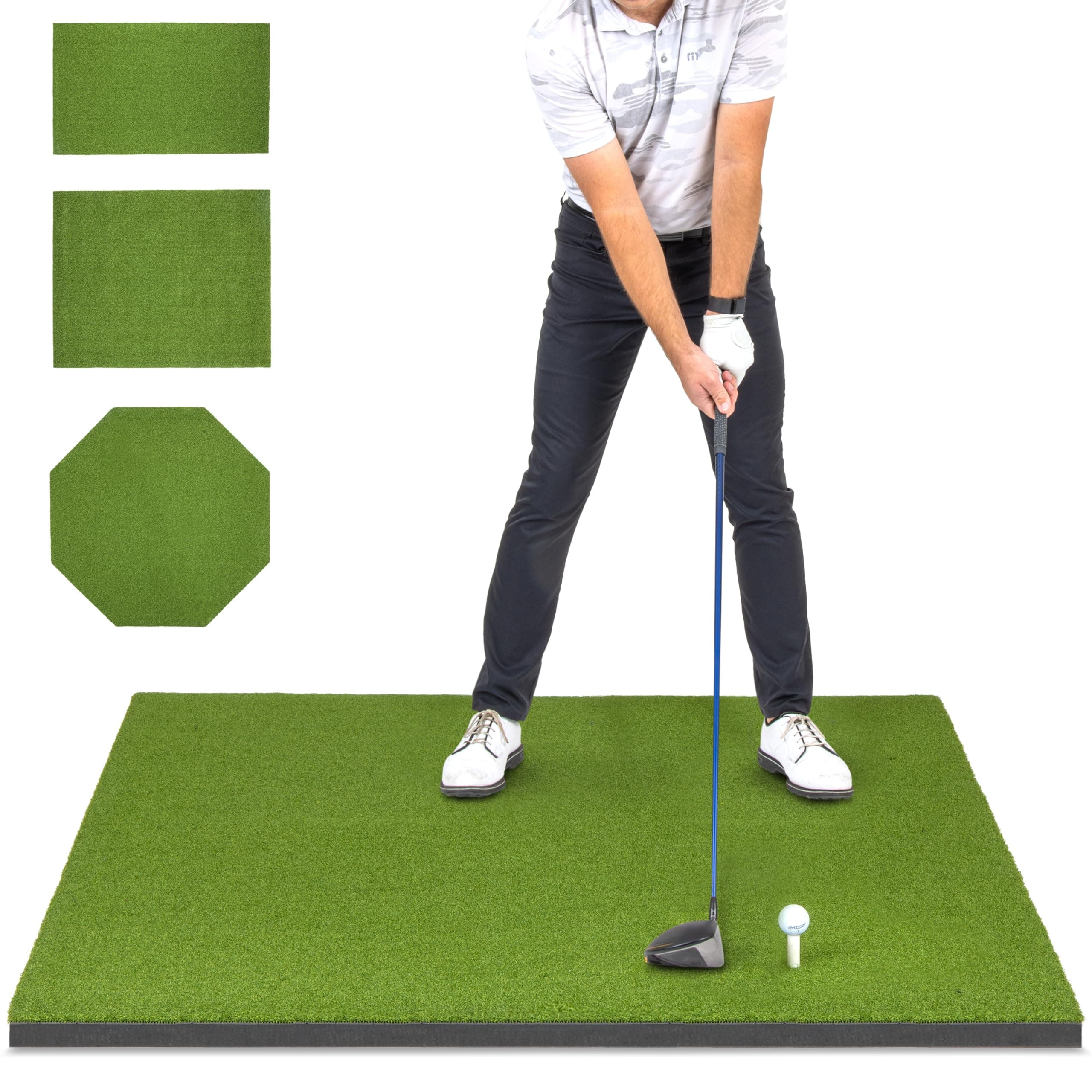 Elite Golf Hitting Mat for Indoor and Outdoor Practice - Withstands About 150,000 Shots - Heavy-Duty Turf Driving Range Mats Works with Golf Simulators - Includes 3 tees - Choose Your Size