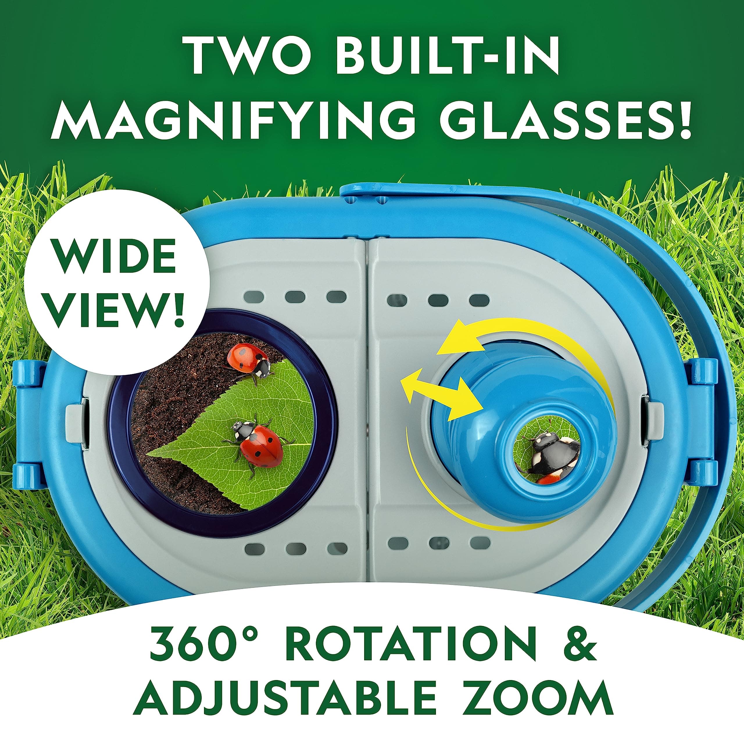 NATIONAL GEOGRAPHIC Bug Catcher Kit for Kids Bug Catcher Kit with Magnified Viewer, Bug Catcher, Tweezers & Learning Guide, Insect Habitat, Outdoor Toys, Bug Catch Kit for Kids, Bug Cage, Bug Box