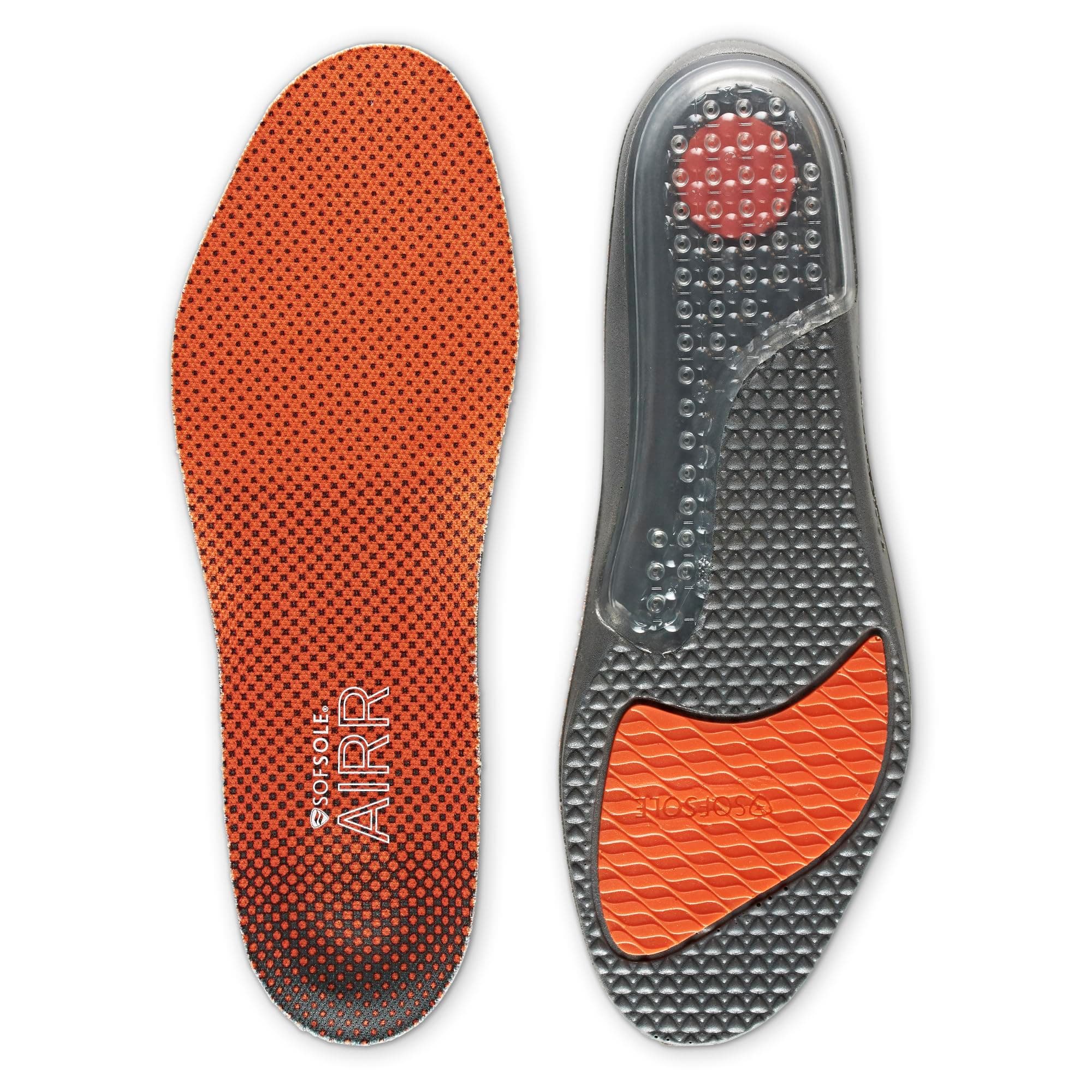 Sof Sole Insoles Men's AIRR Performance Full-Length Gel Shoe Insert, Orange, 11-12.5