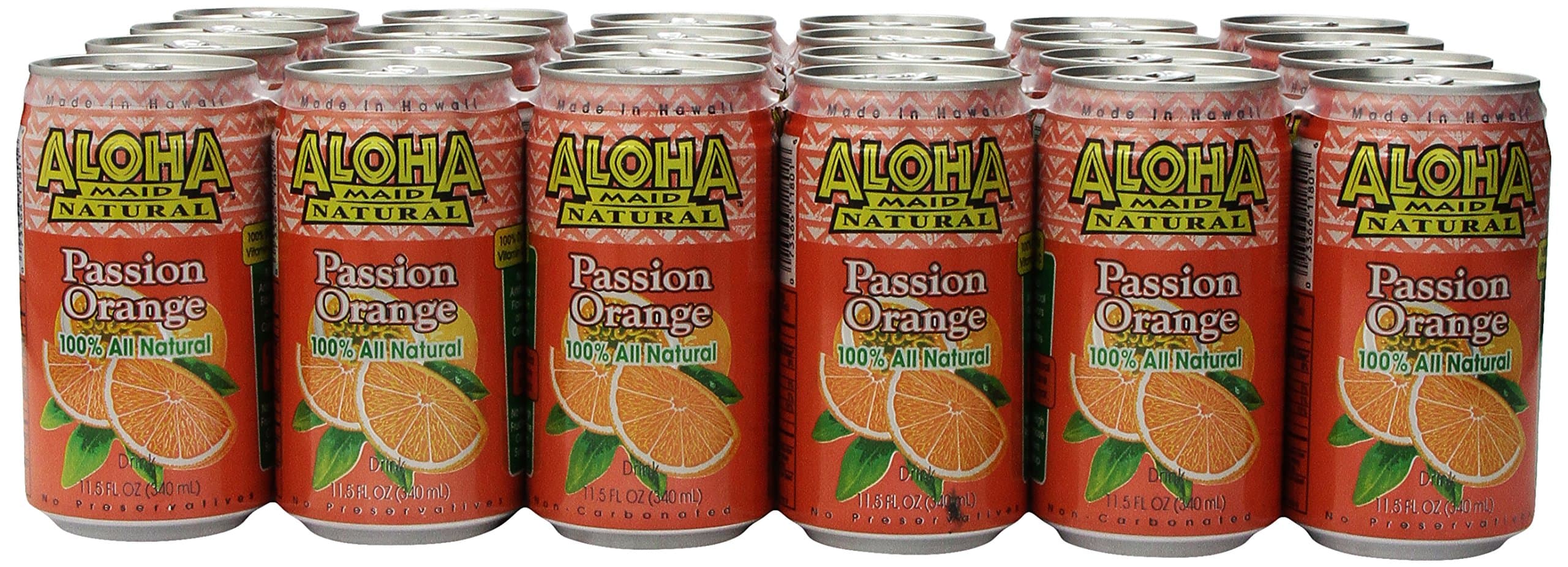 Aloha Maid Juice, Passion Orange, 11.5 Fl Oz (Pack of 24)