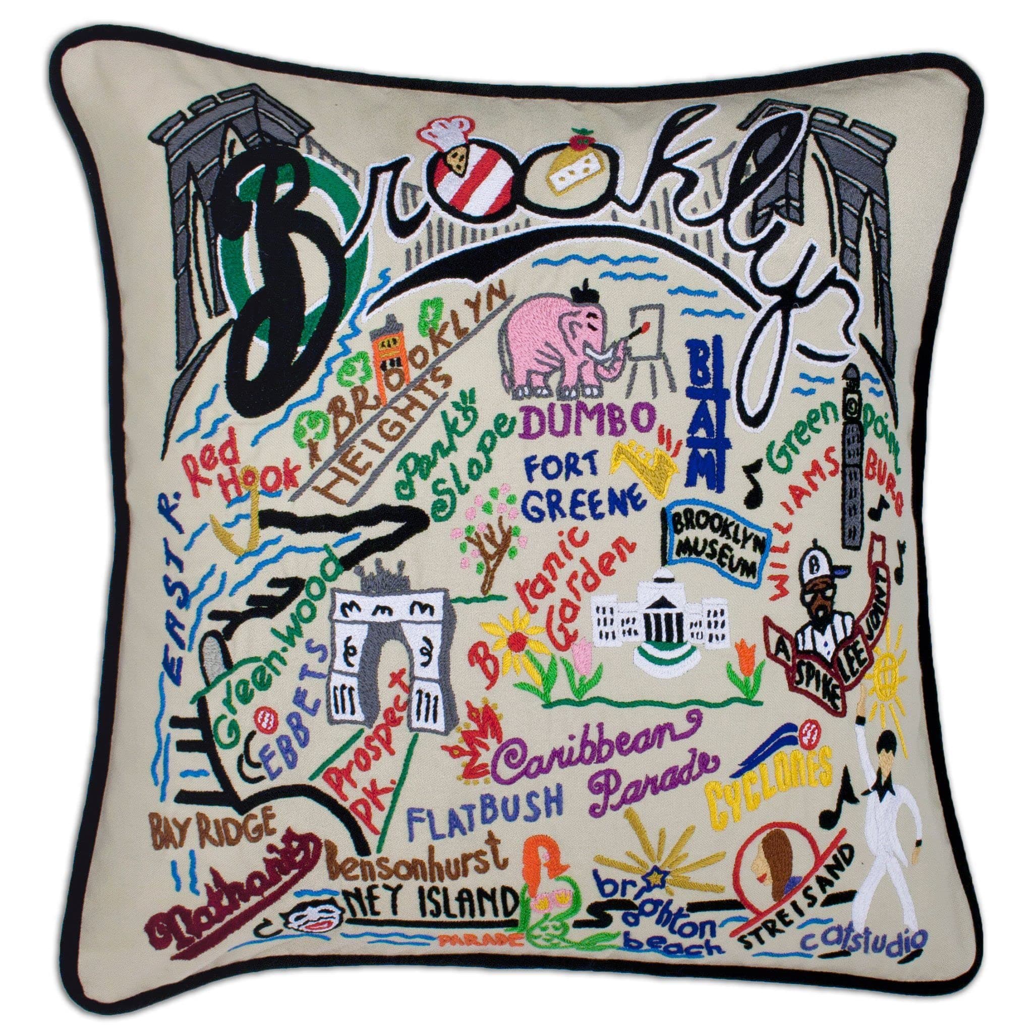Catstudio Brooklyn Embroidered Decorative Throw Pillow