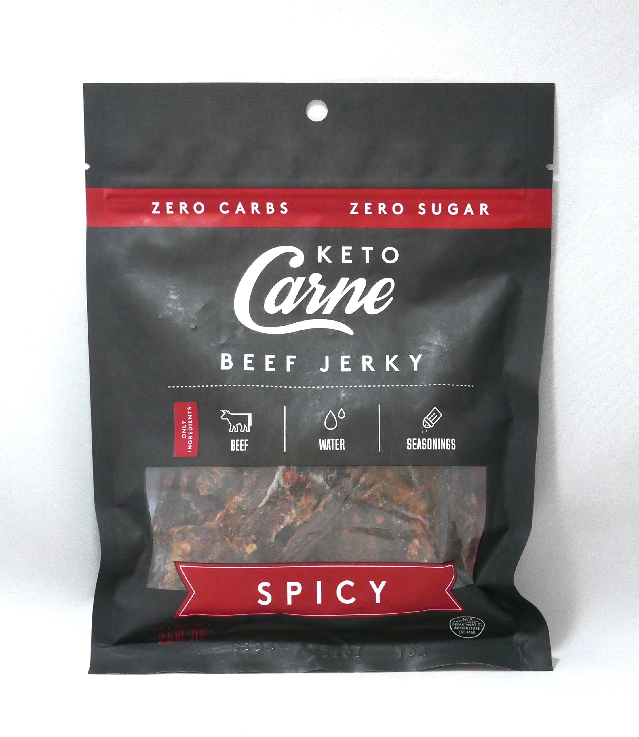 Healthy Keto & Low Carb Beef Jerky | 0g Carb | 0g Sugar | Sugar Free, Zero Carb | Gluten Free | Soy Free | Preservative Free | Nitrate Free | All Natural | Pack of 4