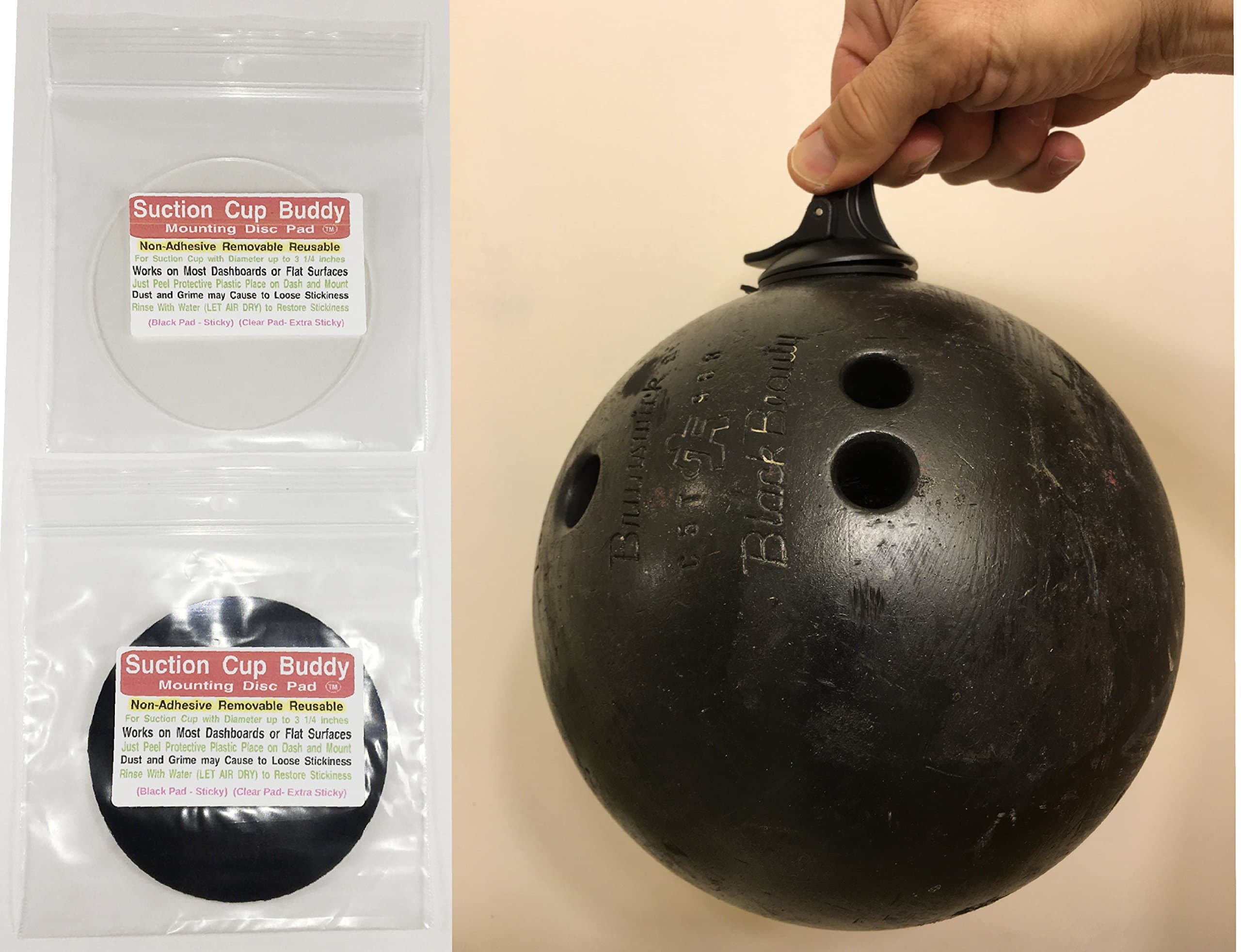 2-Pak 3 Inch Non-Adhesive Dash Dashboard Mounting Disk disc (Black is Sticky and Transparent is Extra Sticky)