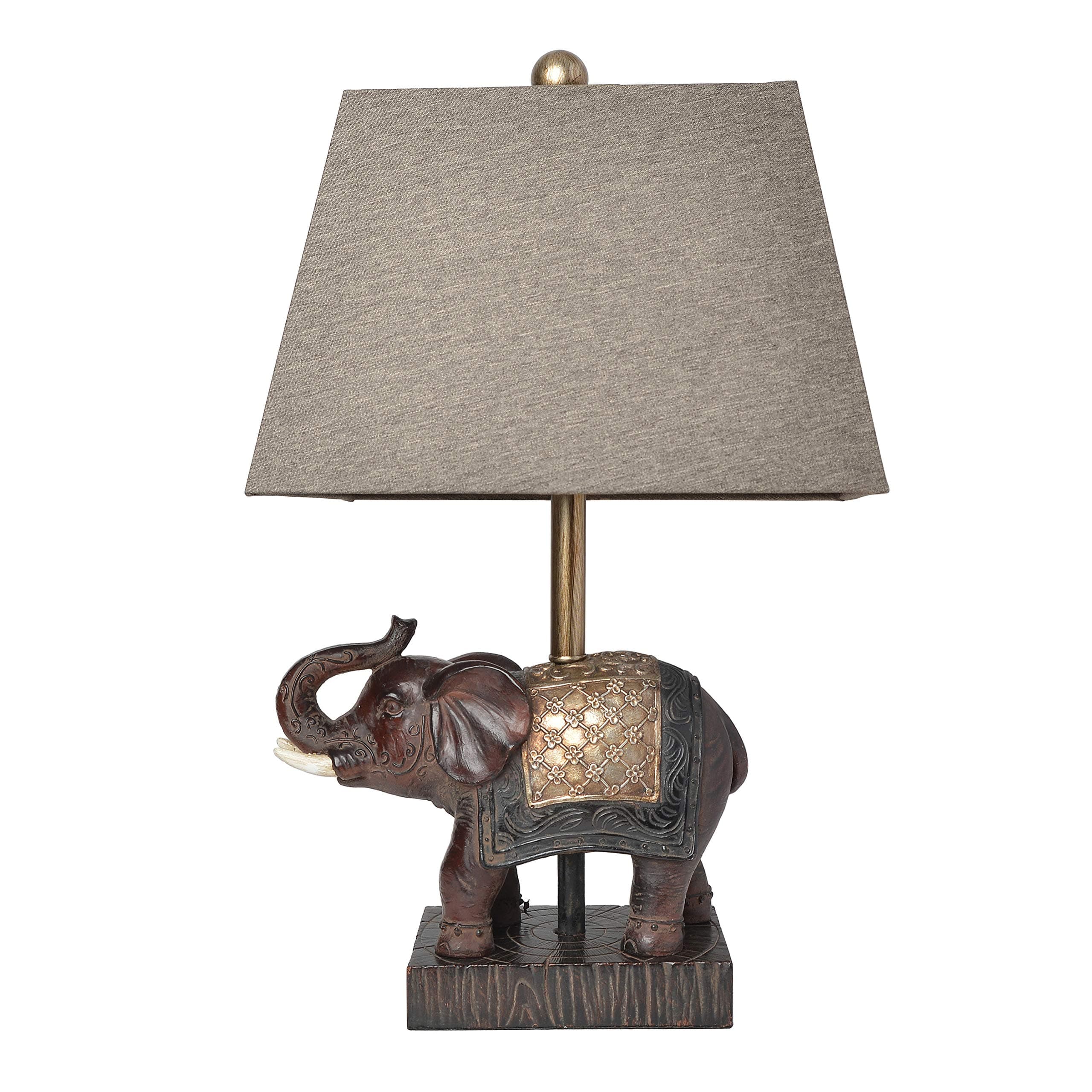 Elegant Designs LT3305-BWN Festive Elephant Table Lamp, Brown