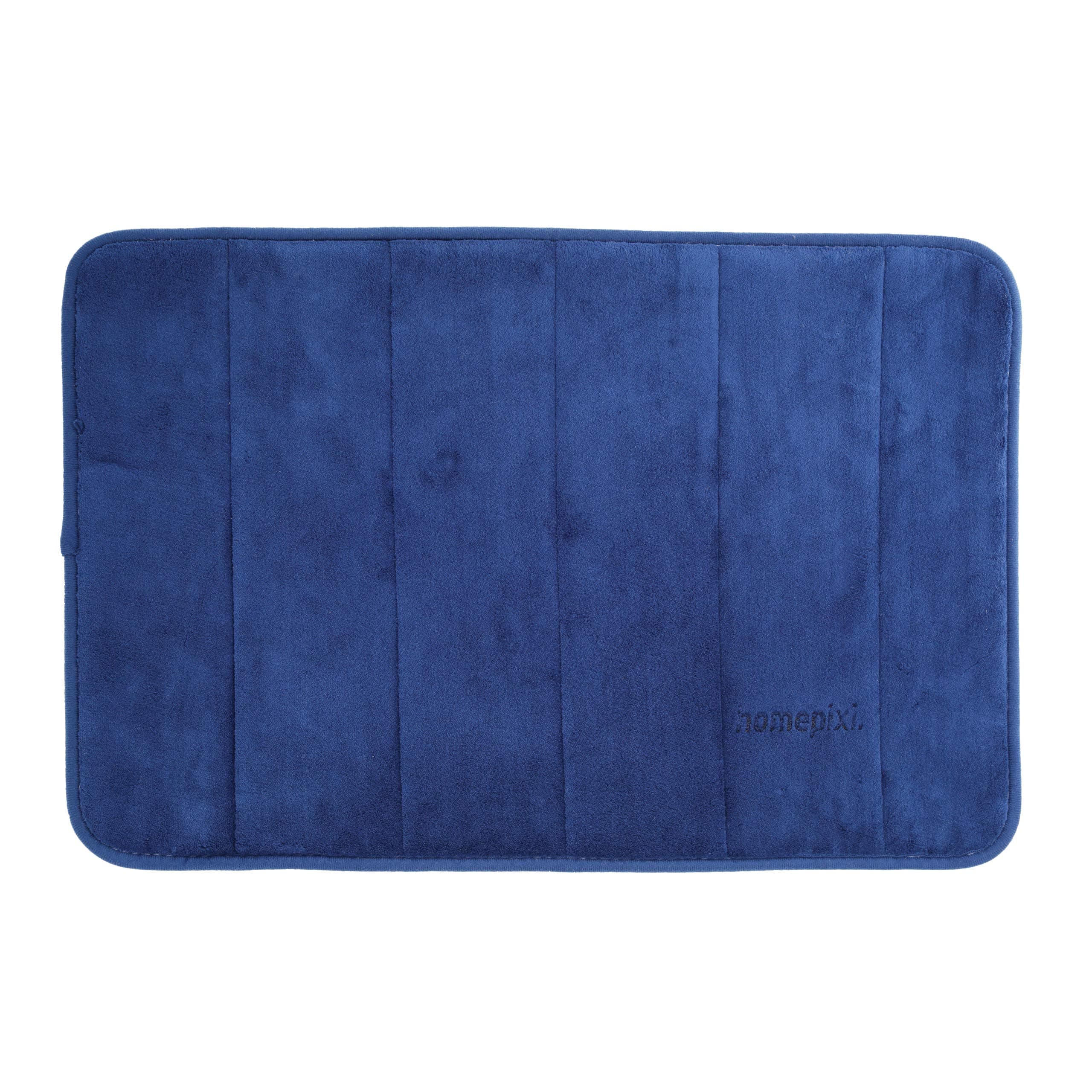 homepixi Washable Anti Slip Memory Foam Door Mat 40 * 60 (Medium, Blue), Super Cozy Anti Skid Washable Bath Mat for Home, Kitchen and Bathroom