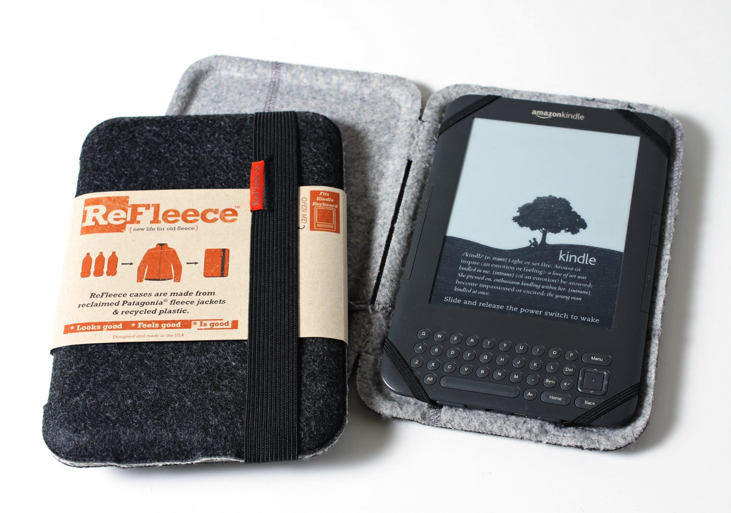 ReFleece Upcycled E-Reader Case, Heather Gray