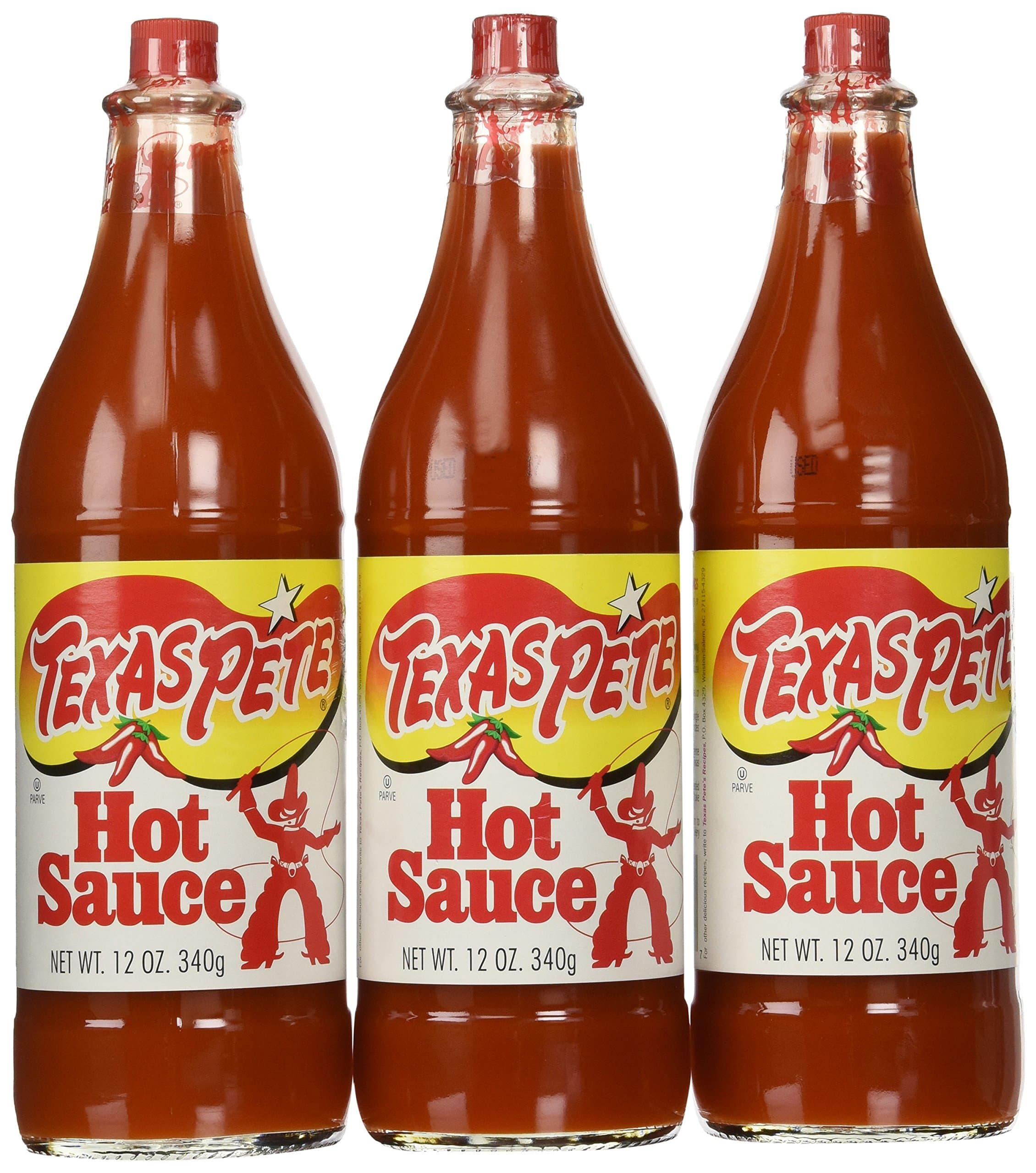 Texas Pete Original Hot Sauce, 12 oz (3 Glass Bottles)