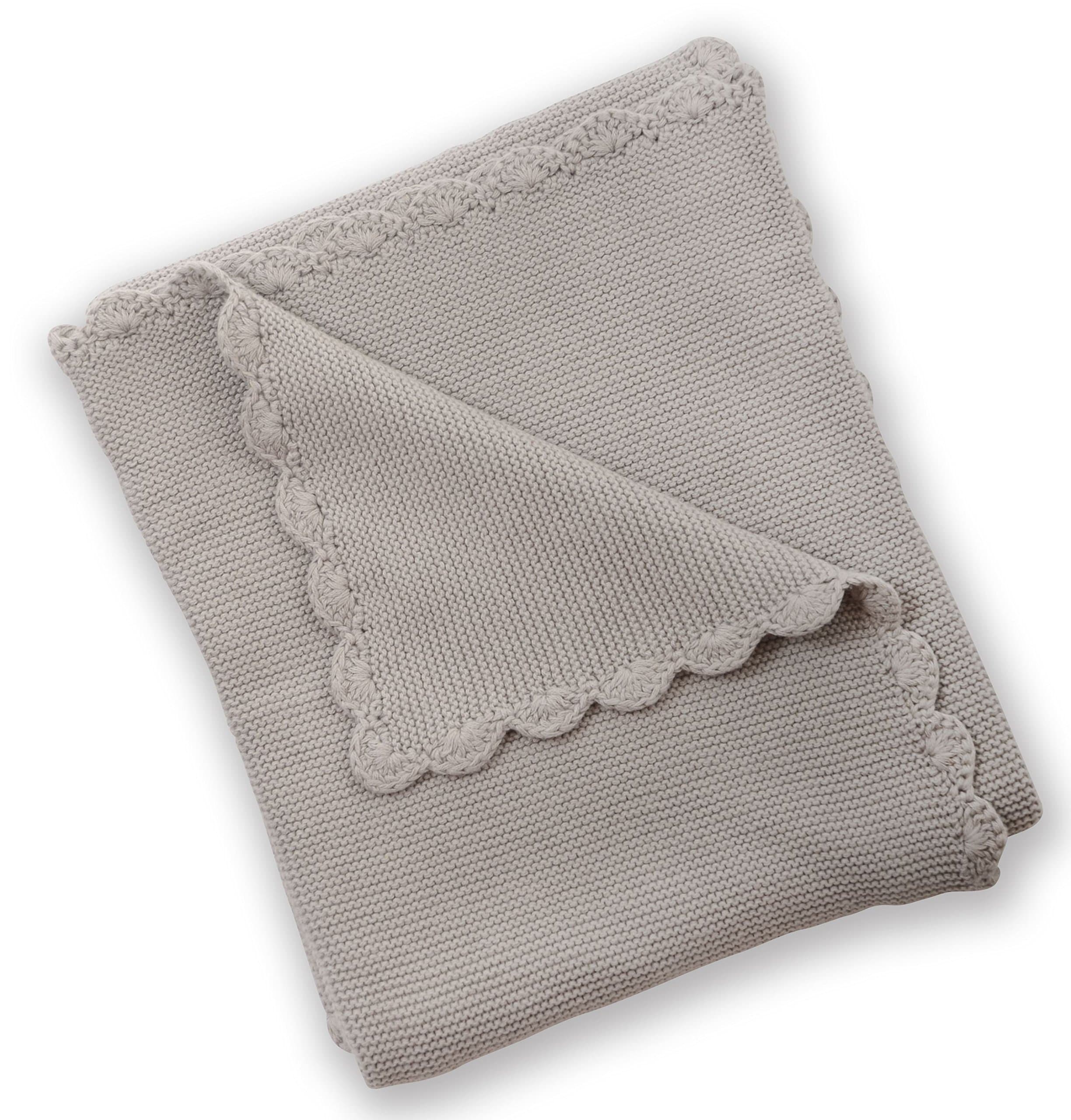 Silver Cloud Baby Boutique Garter Stitch Blanket (Grey)